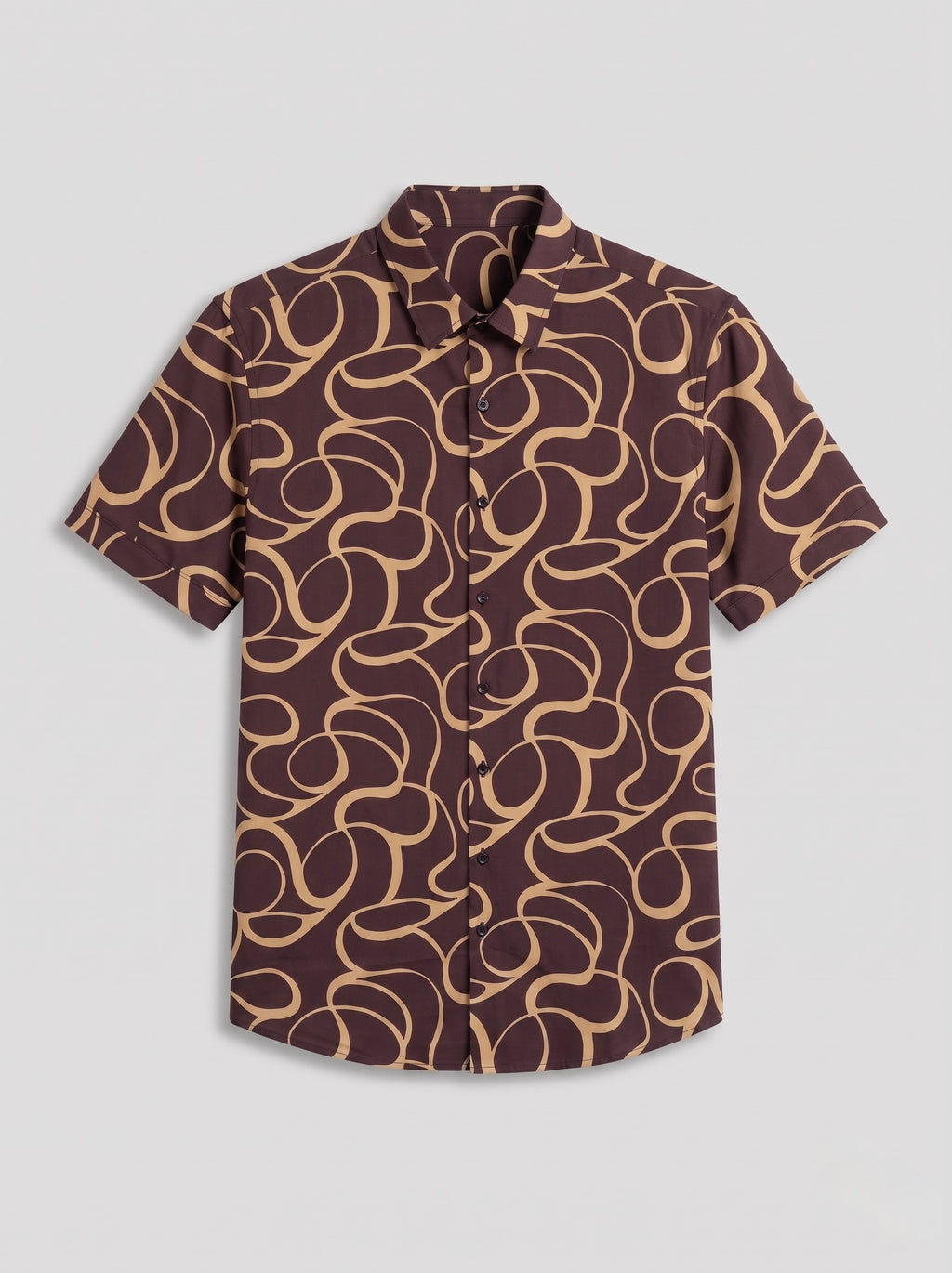 Digital Prints Half Sleeve Shirts - Brown