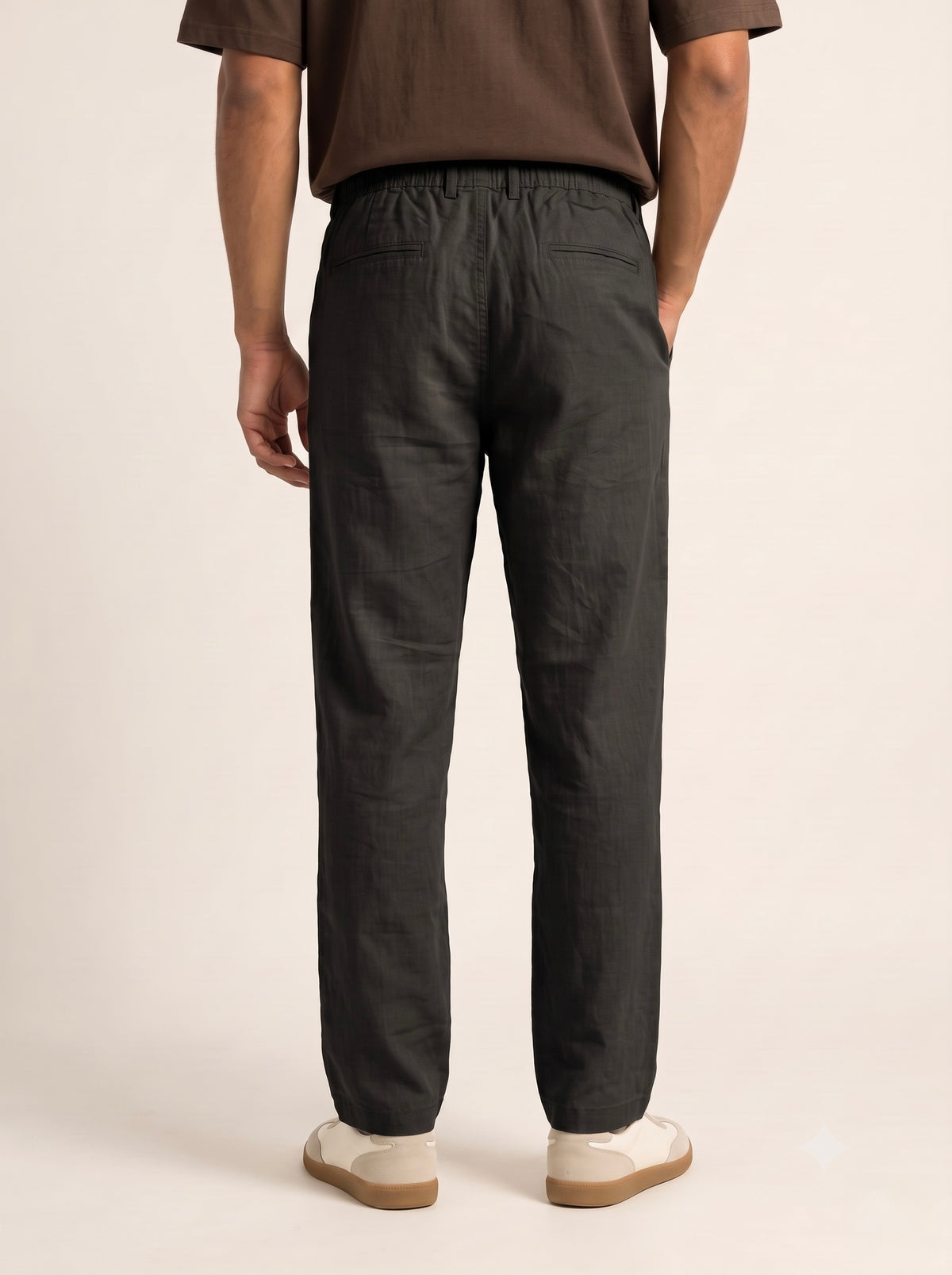 Men’s Pure Linen Loose Fit Drawstring Trousers