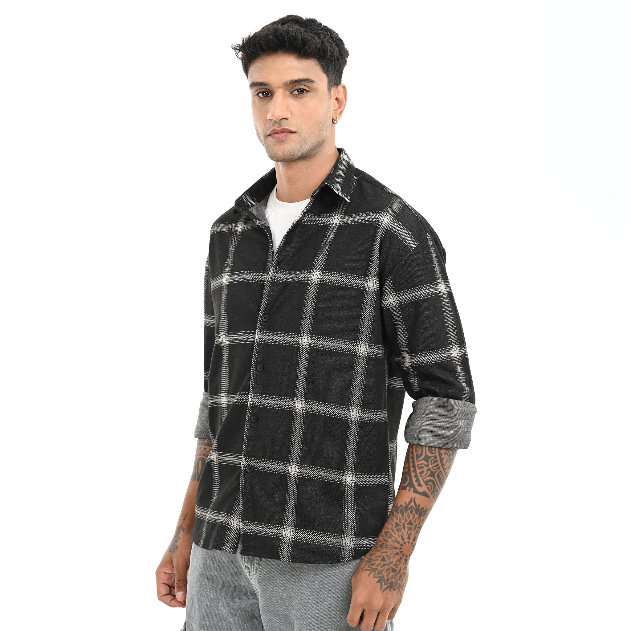 Black & White Checked Shirt - Snipes