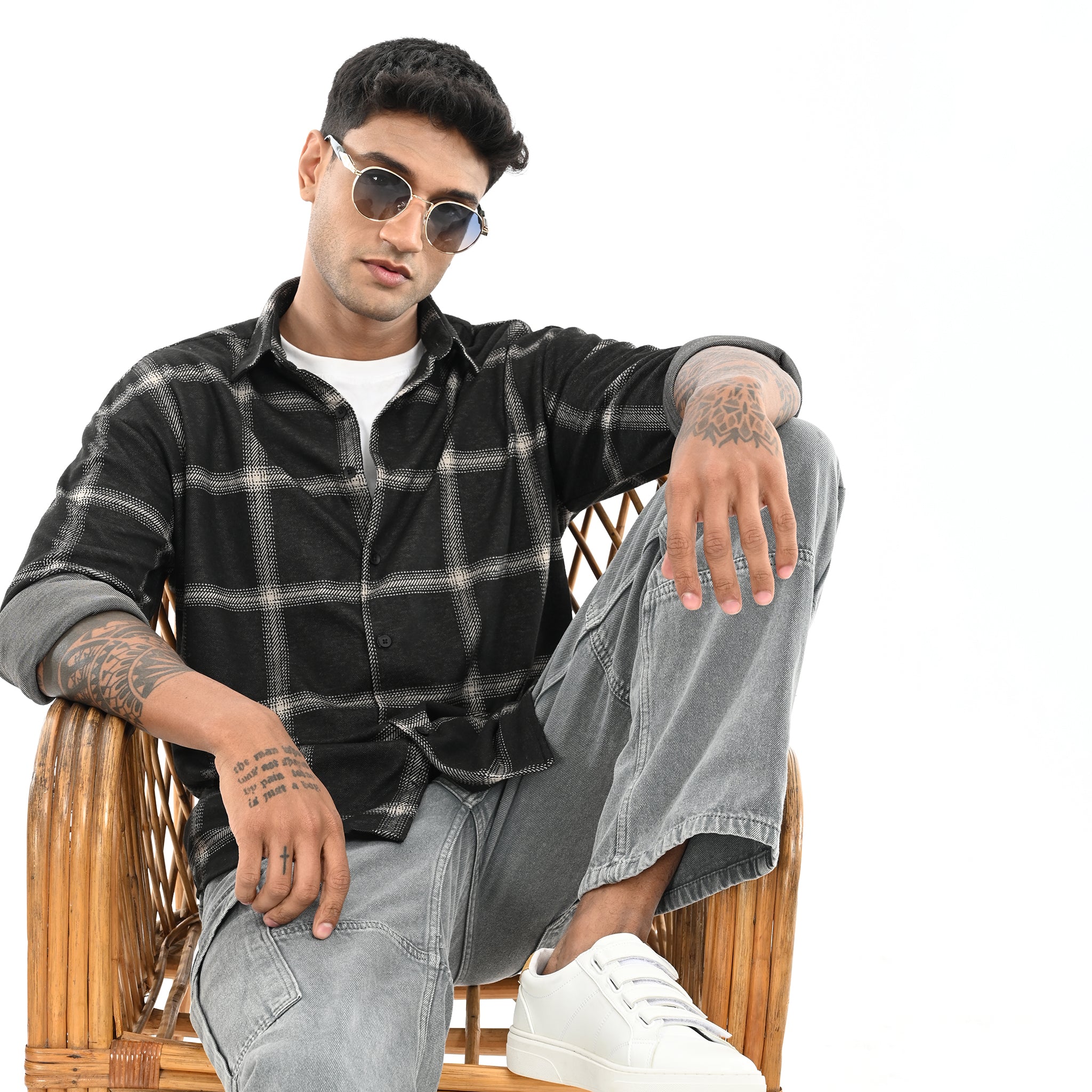 Black & White Checked Shirt - Snipes