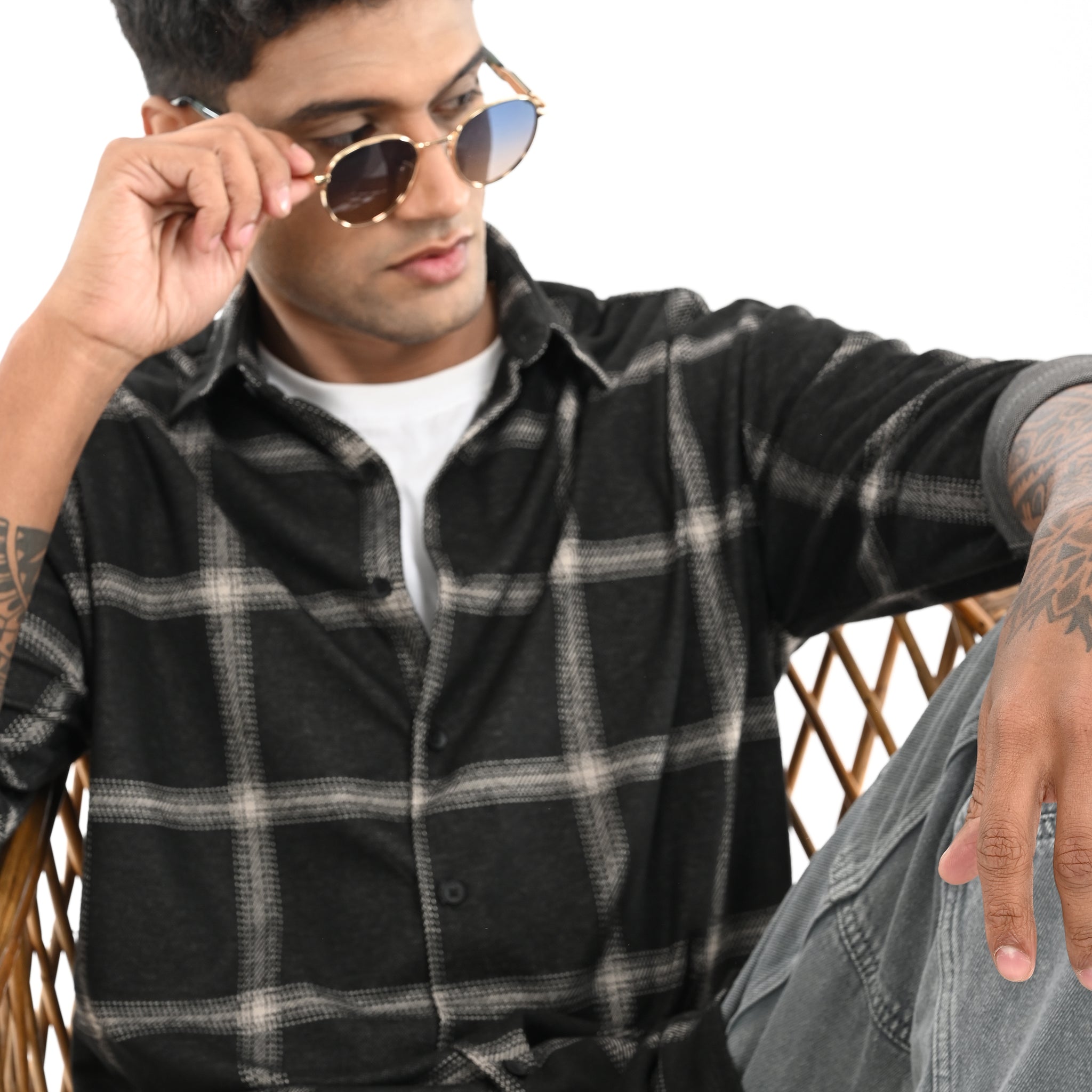 Black & White Checked Shirt - Snipes