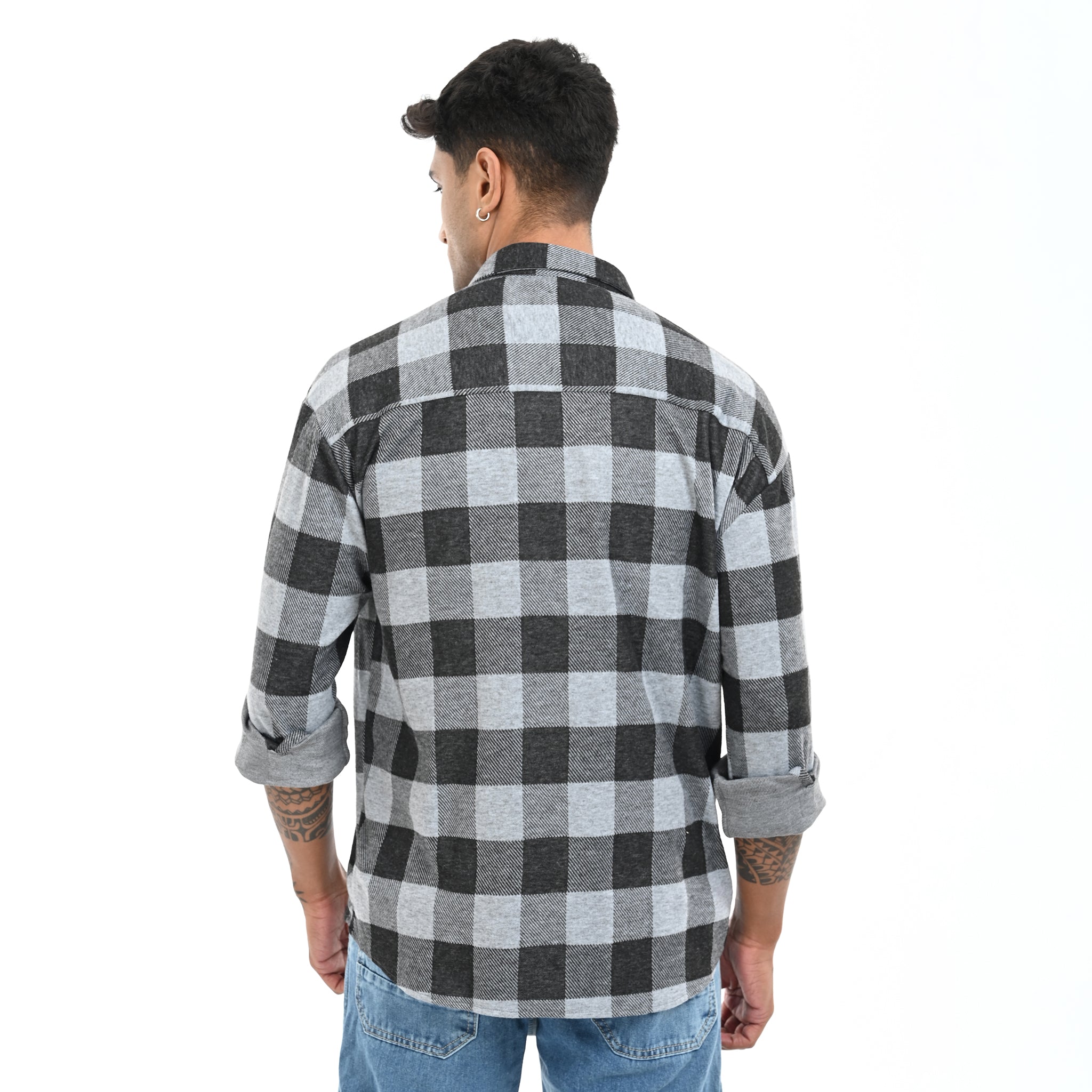 Black & Grey Checked Shirt - Snipes