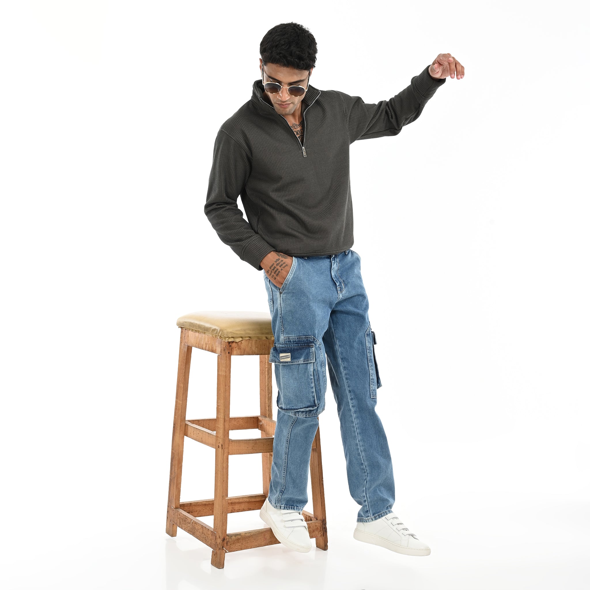 Baggy Fit Denim Cargo Secondary image