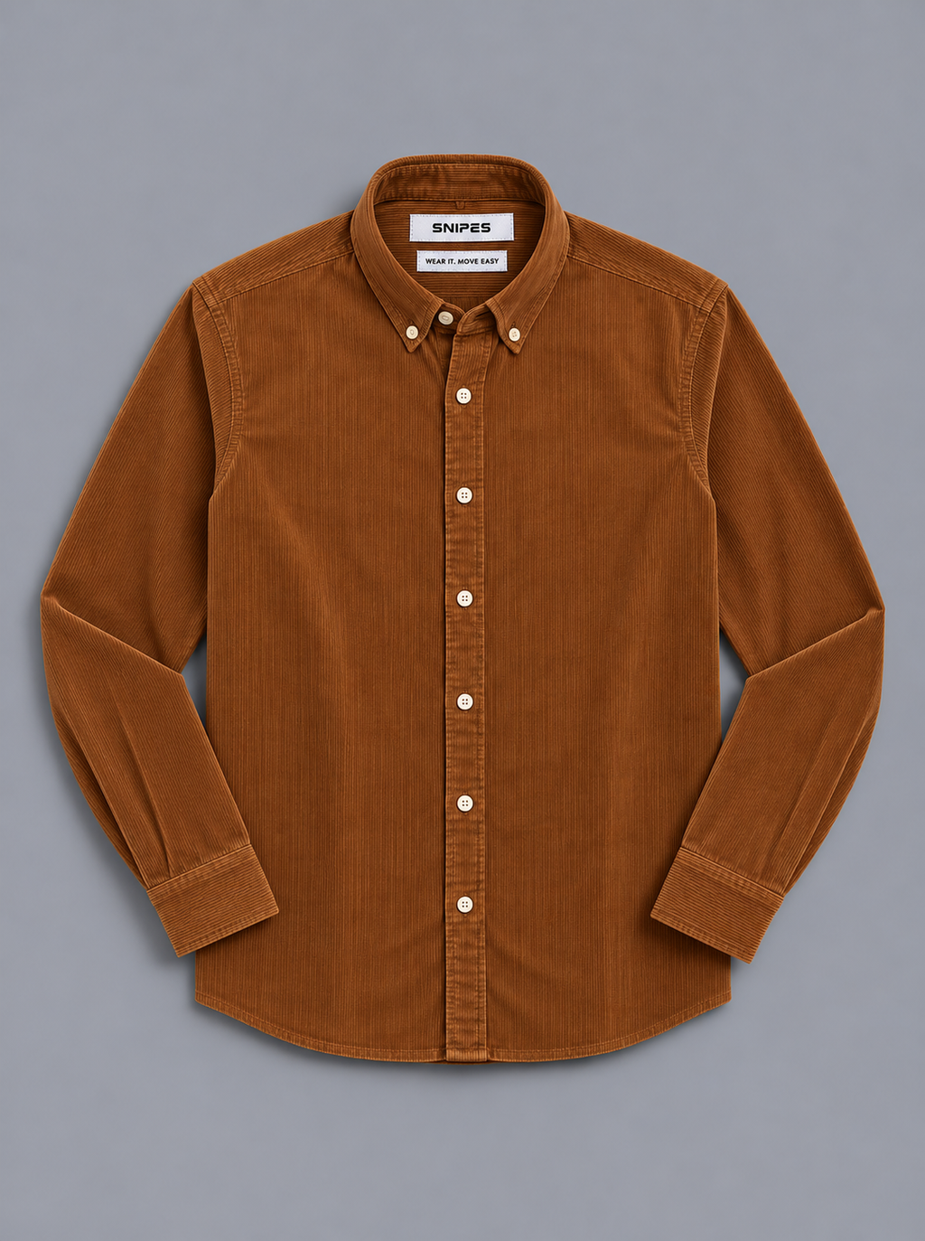 Men’s Corduroy Shirt with Button-Down Collar - Snipes