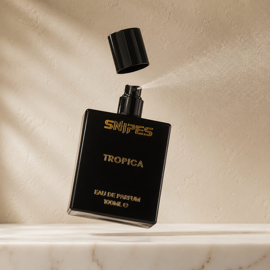 Snipes TROPICA EDP perfume bottle, 100ml, with tropical-themed packaging and sleek design visible in the image.