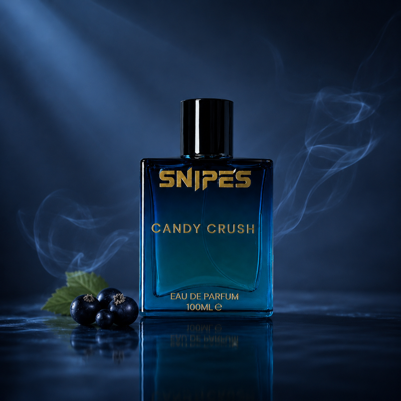 Snipes Candy Crush EDP perfume bottle, 100ml, with colorful packaging and elegant design, showcasing a fruity floral fragrance.