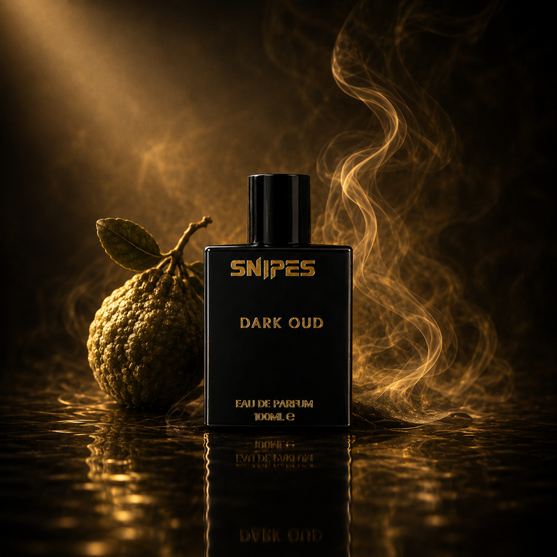 Dark Oud EDP perfume in a 100ml bottle by Snipes, featuring a dark, aromatic fragrance with elegant packaging.