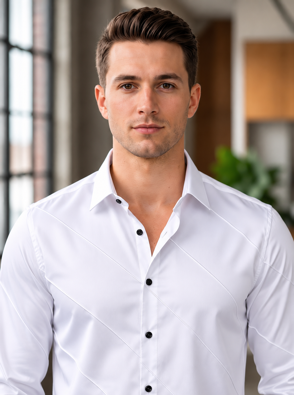 Men's Cross Stripes Club Wear Shirt
