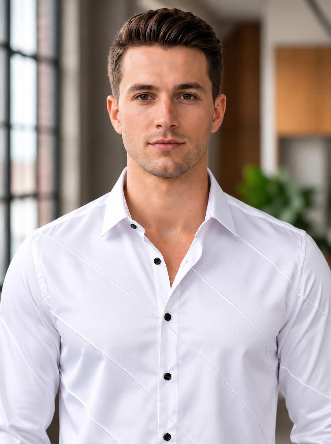 Men's Cross Stripes Club Wear Shirt
