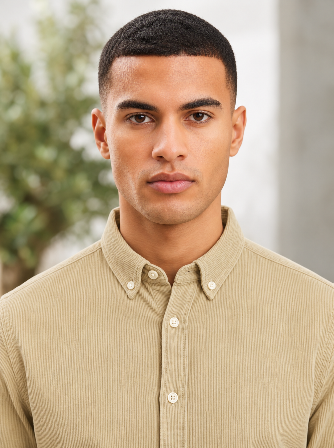 Men’s Corduroy Shirt with Button-Down Collar - Snipes