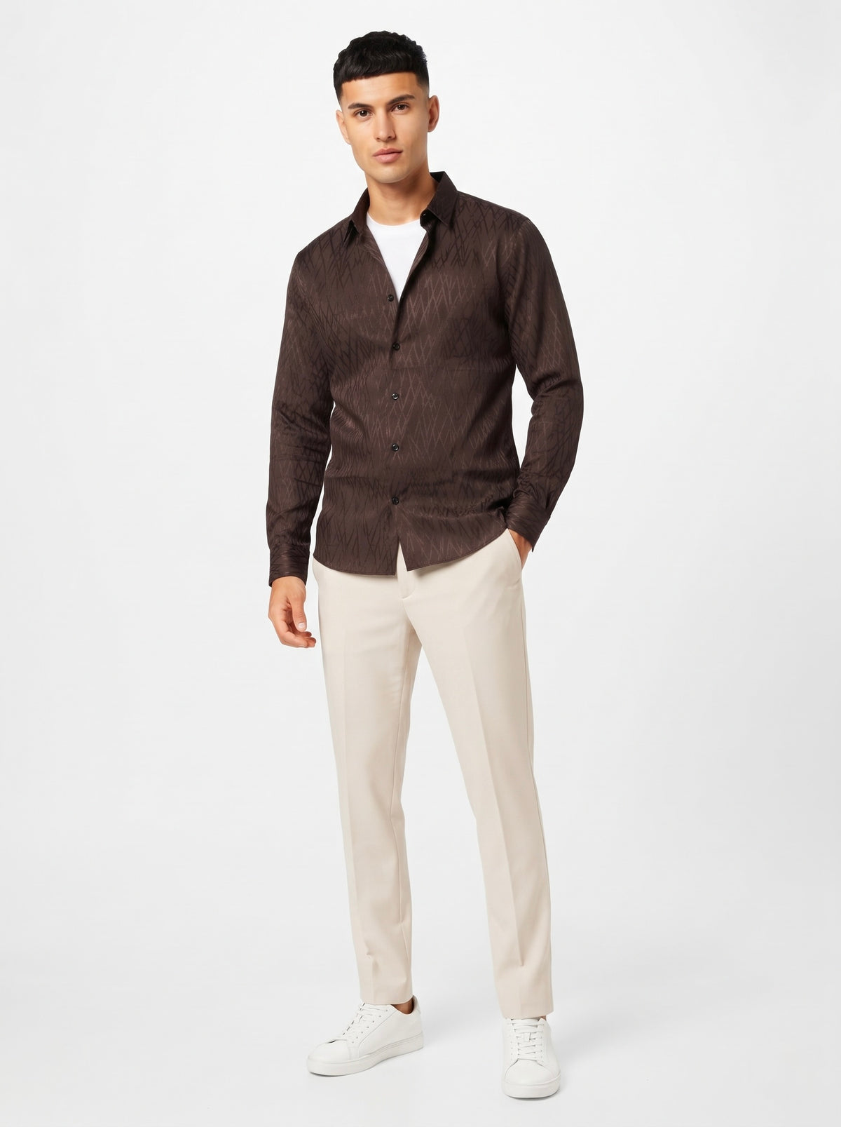 Men’s Cross Stripes Party Wear Shirt