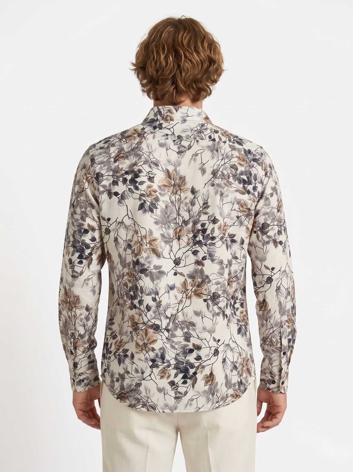 Men’s Botanical Foil Print Full Sleeve Shirt
