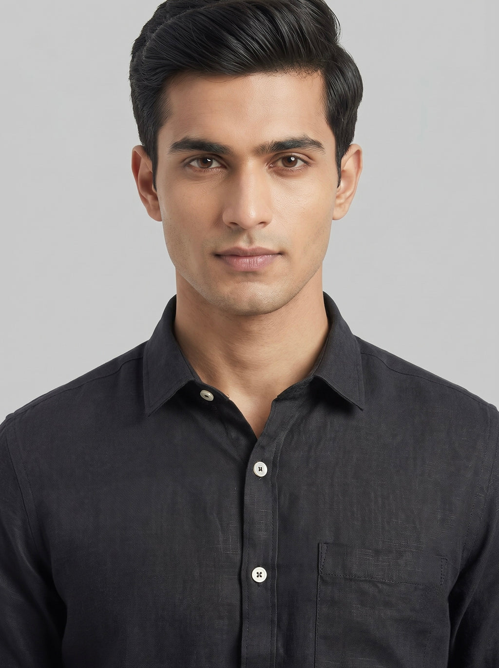 Men’s Snipes pure linen full sleeve casual shirt displayed on a hanger, showcasing lightweight fabric and classic design.