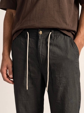 Men’s Pure Linen Loose Fit Drawstring Trousers