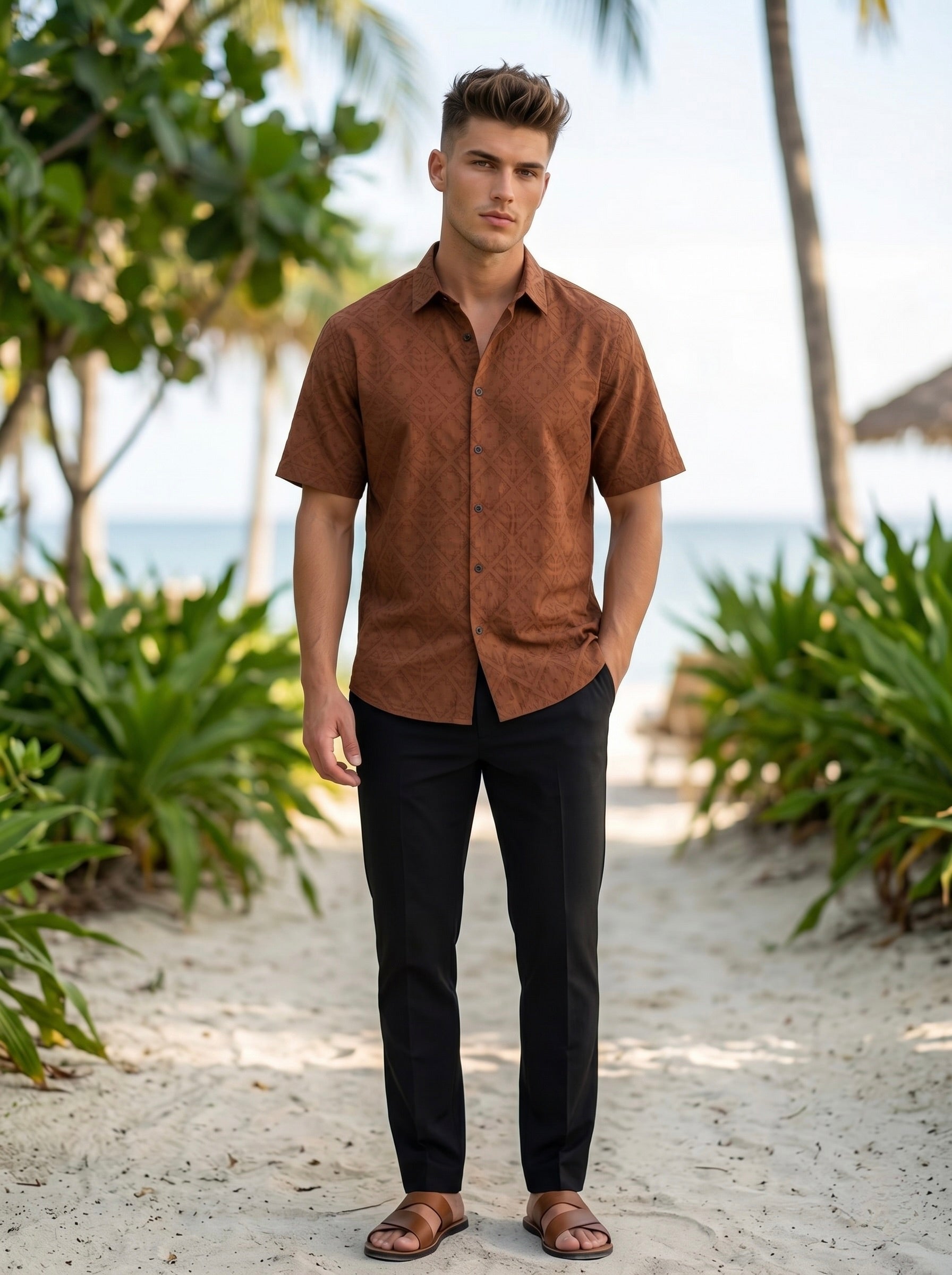 Diamond Textured Jacquard Shirt