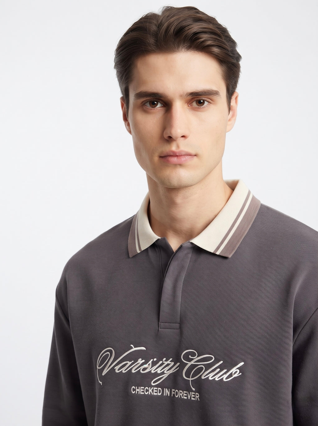 Men’s Varsity Club Full Sleeve Polo Sweatshirt
