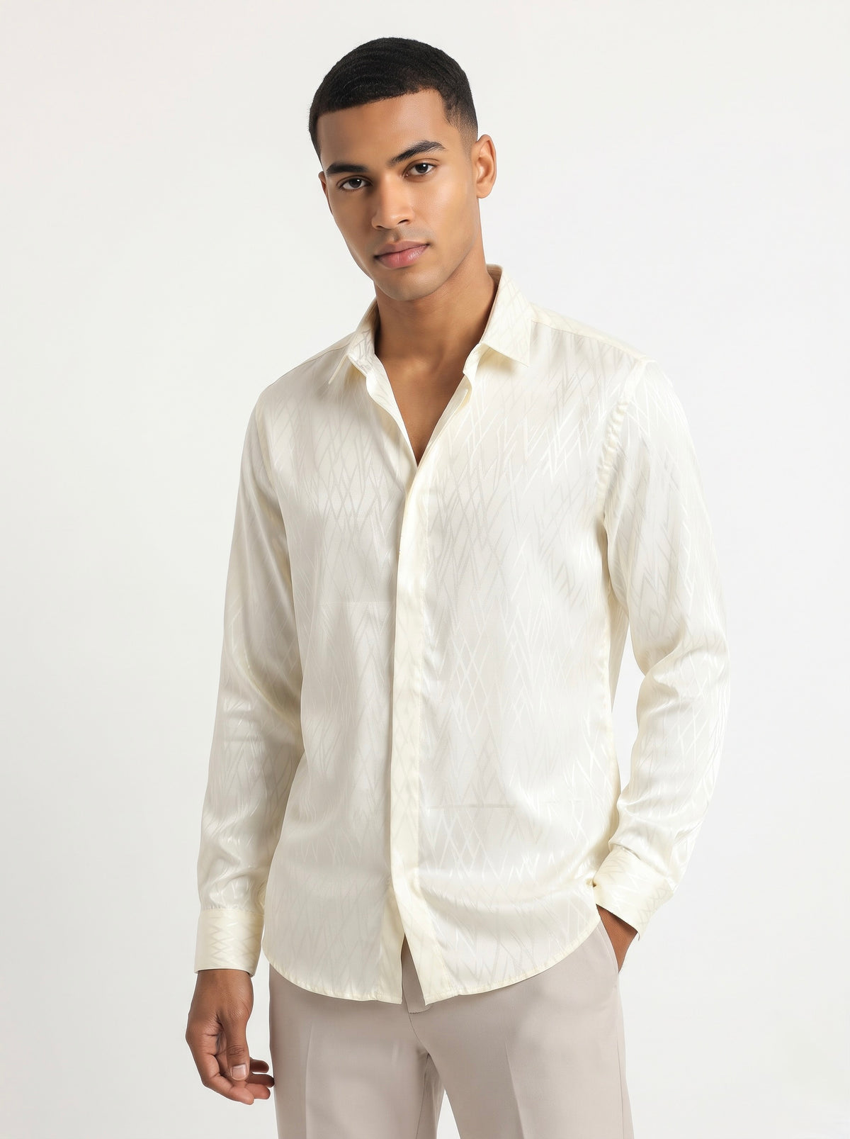 Men’s Cross Stripes Party Wear Shirt