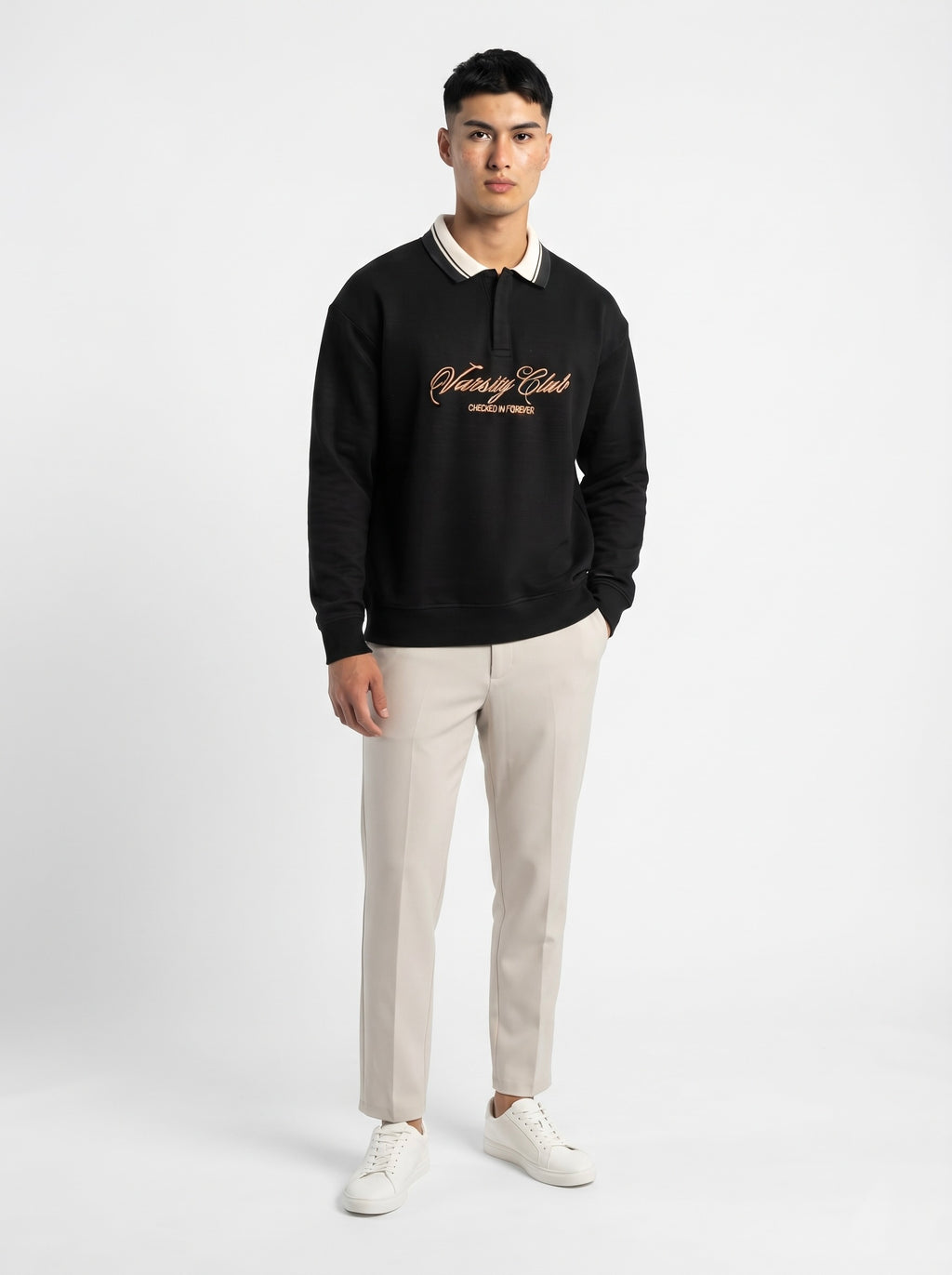 Men’s Varsity Club Full Sleeve Polo Sweatshirt
