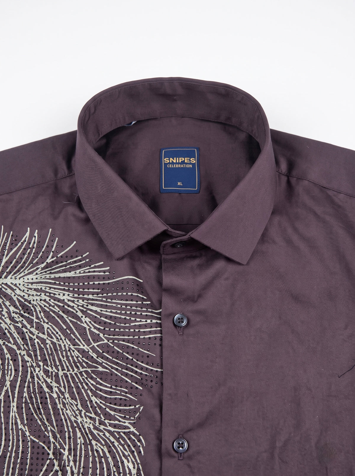 Men’s Embellished Feather Print Party Wear Shirt - Snipes