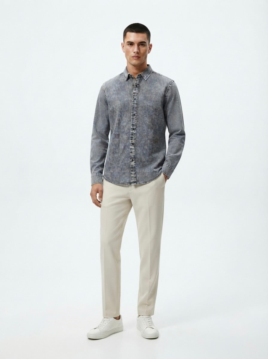 Men’s Full Sleeve Denim Casual Shirt