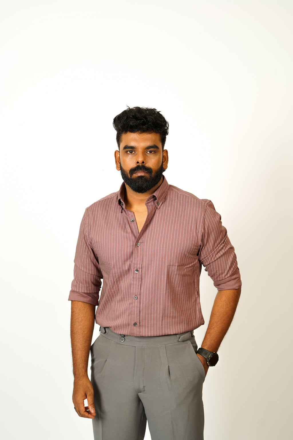 Men’s Pinstripe Button-Down Shirt - Snipes