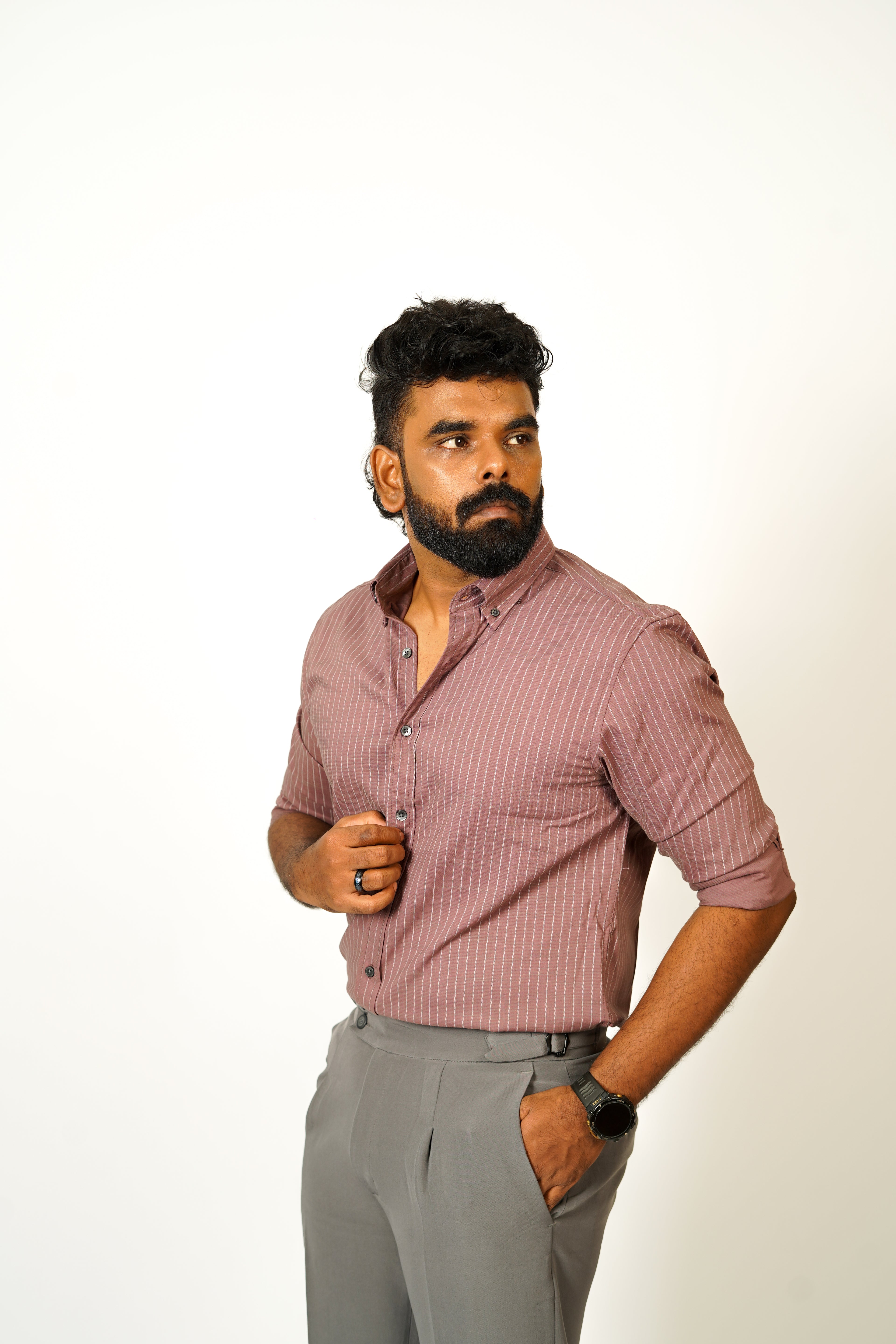 Men’s Pinstripe Button-Down Shirt - Snipes