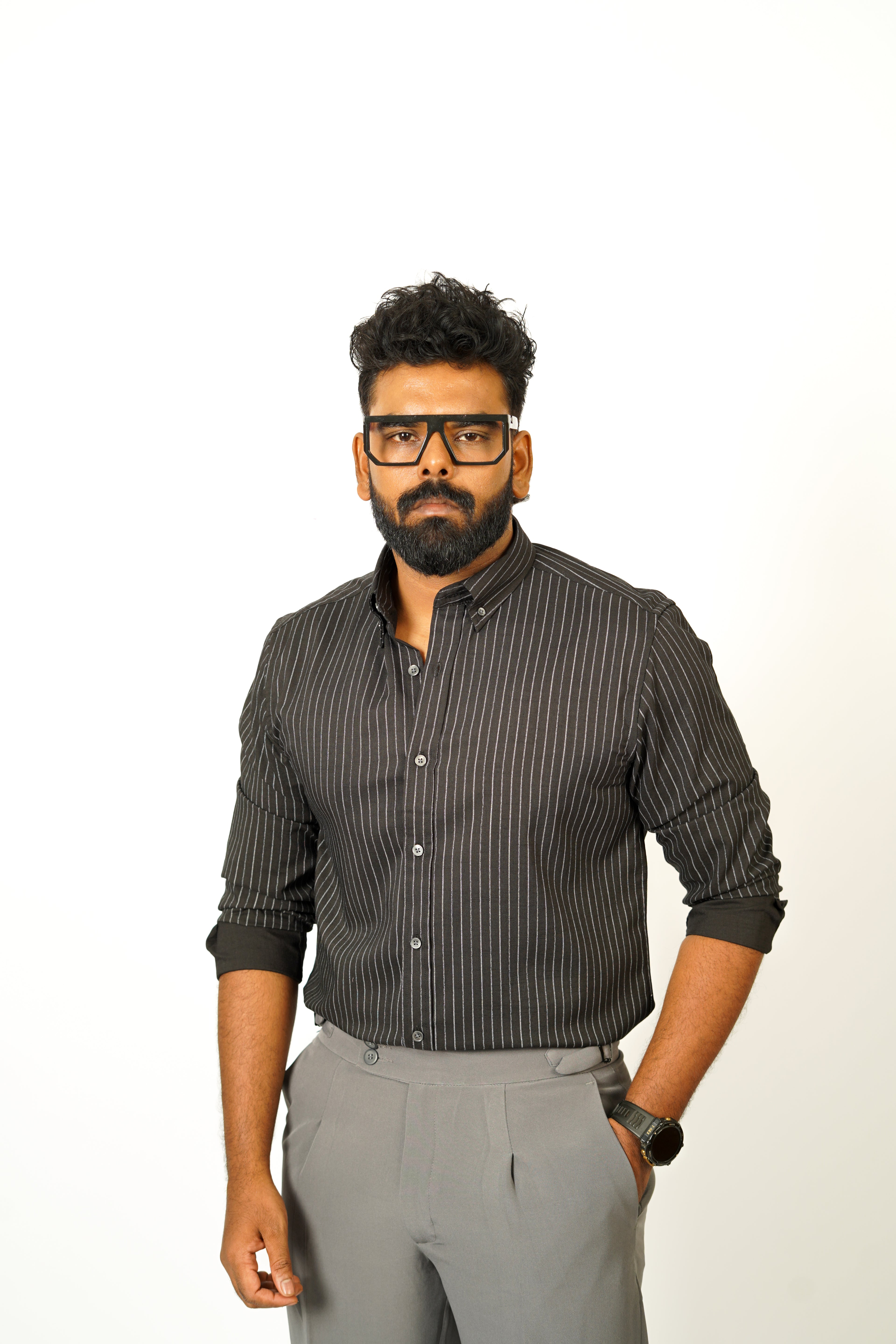 Men’s Pinstripe Button-Down Shirt - Snipes