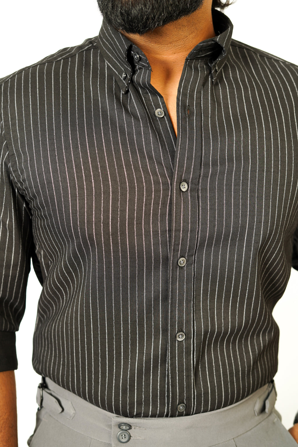 Men’s Pinstripe Button-Down Shirt - Snipes