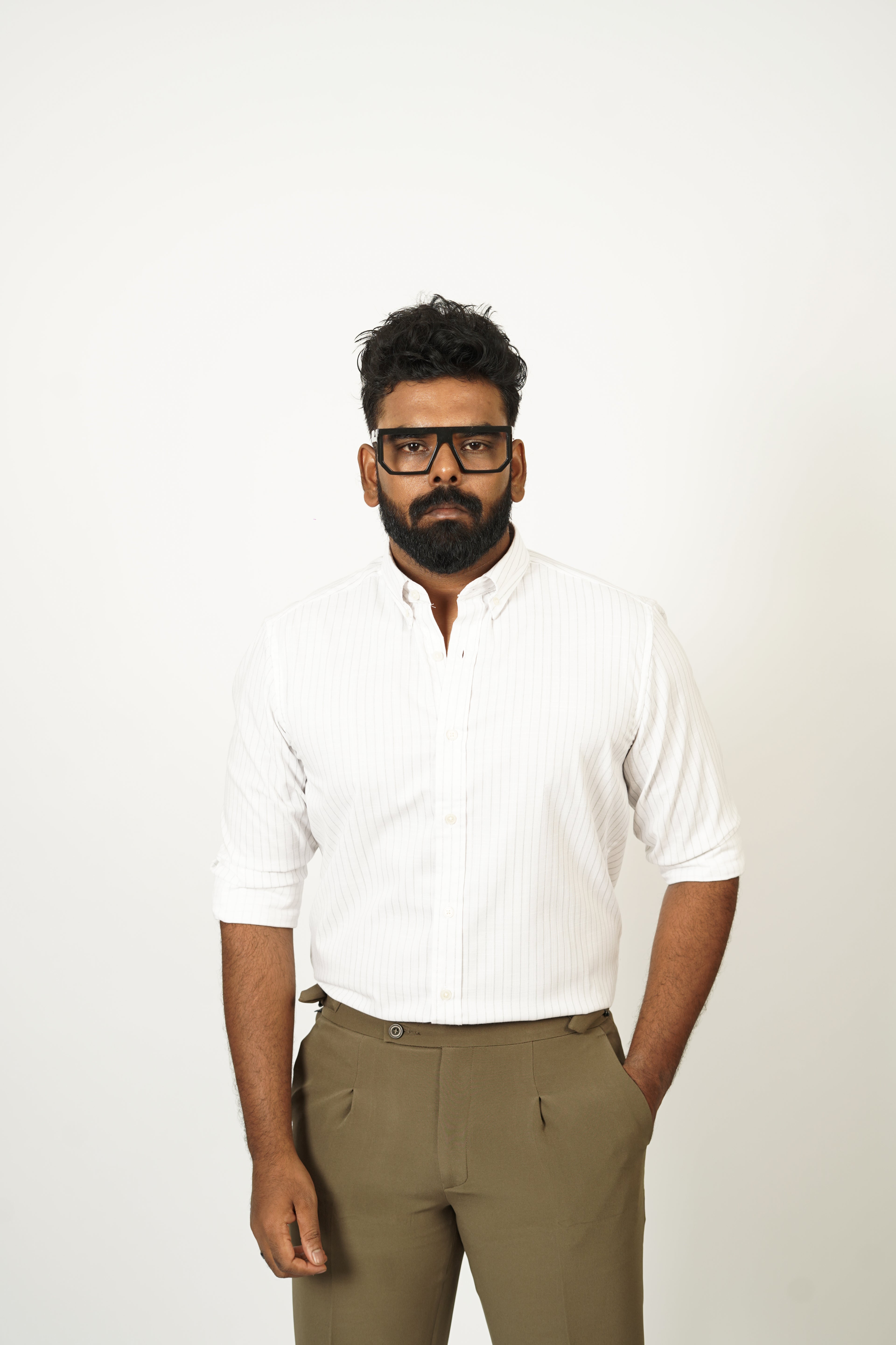Men’s Pinstripe Button-Down Shirt - Snipes