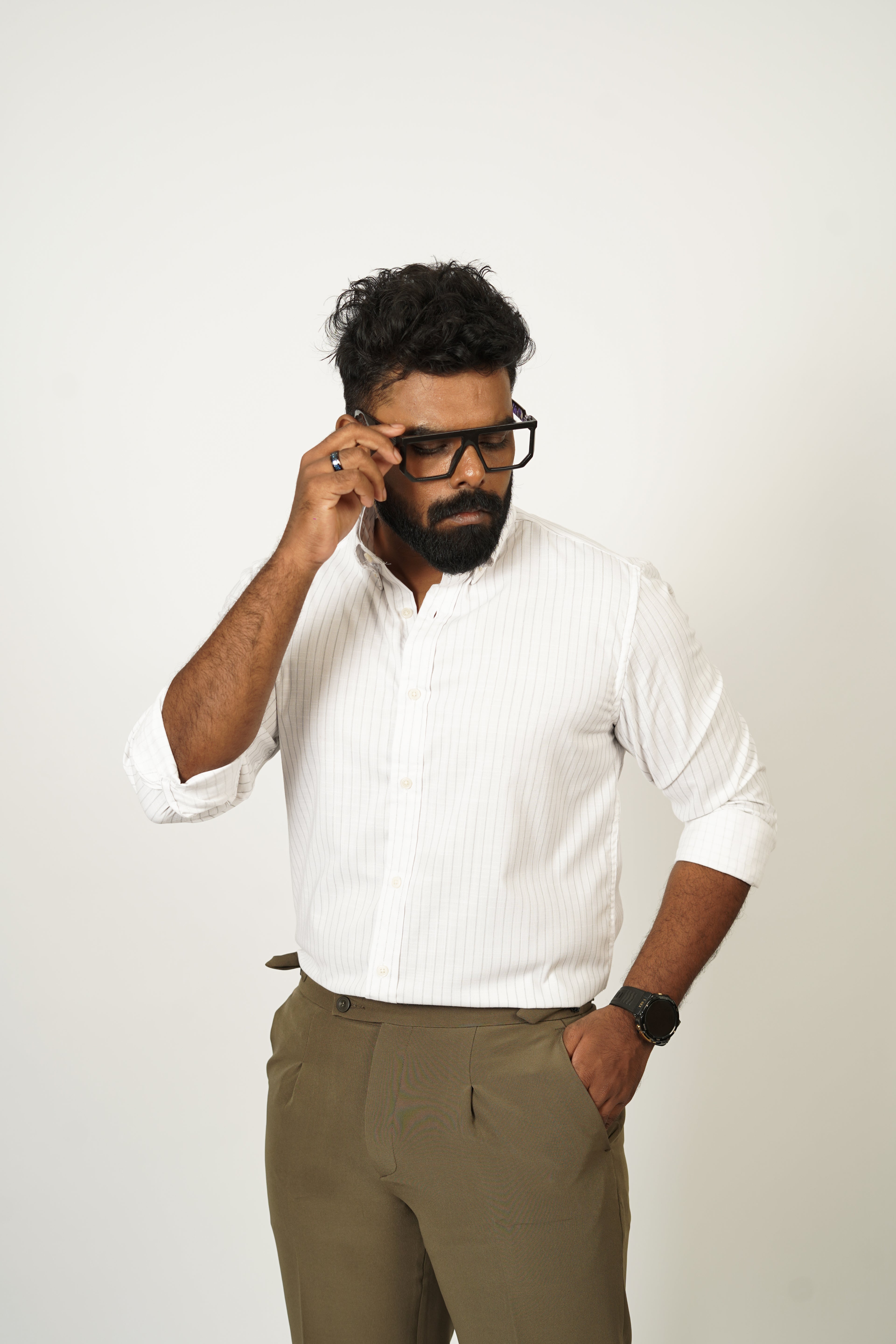 Men’s Pinstripe Button-Down Shirt - Snipes