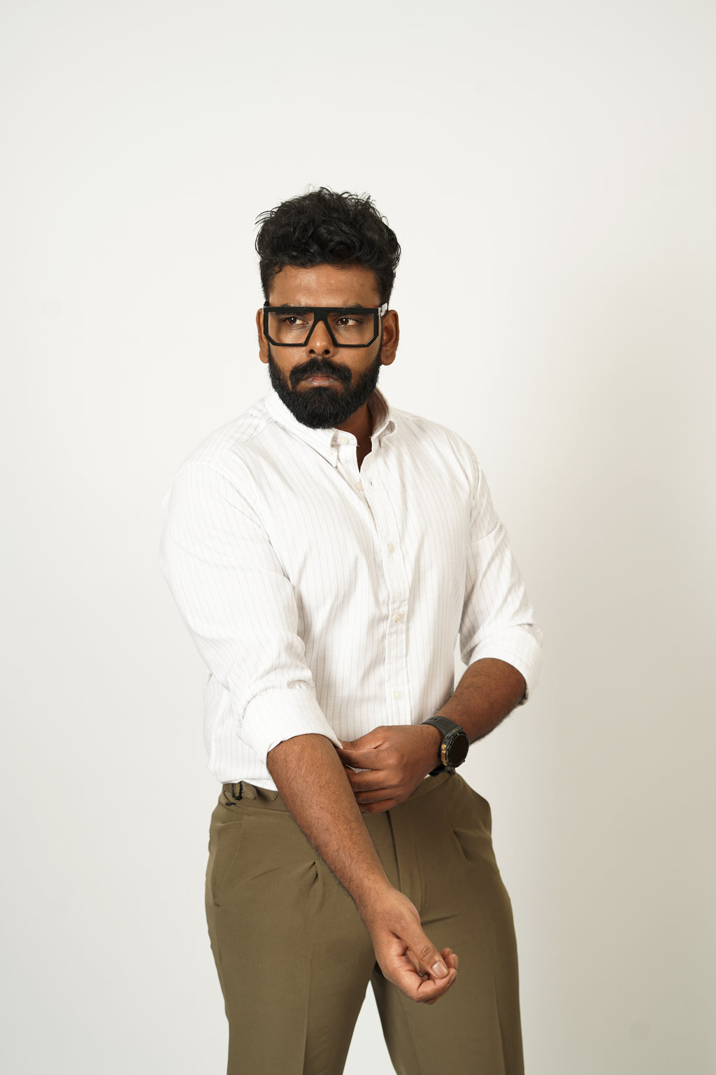 Men’s Pinstripe Button-Down Shirt - Snipes