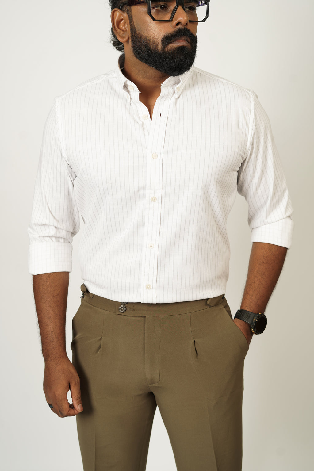 Men’s Pinstripe Button-Down Shirt - Snipes
