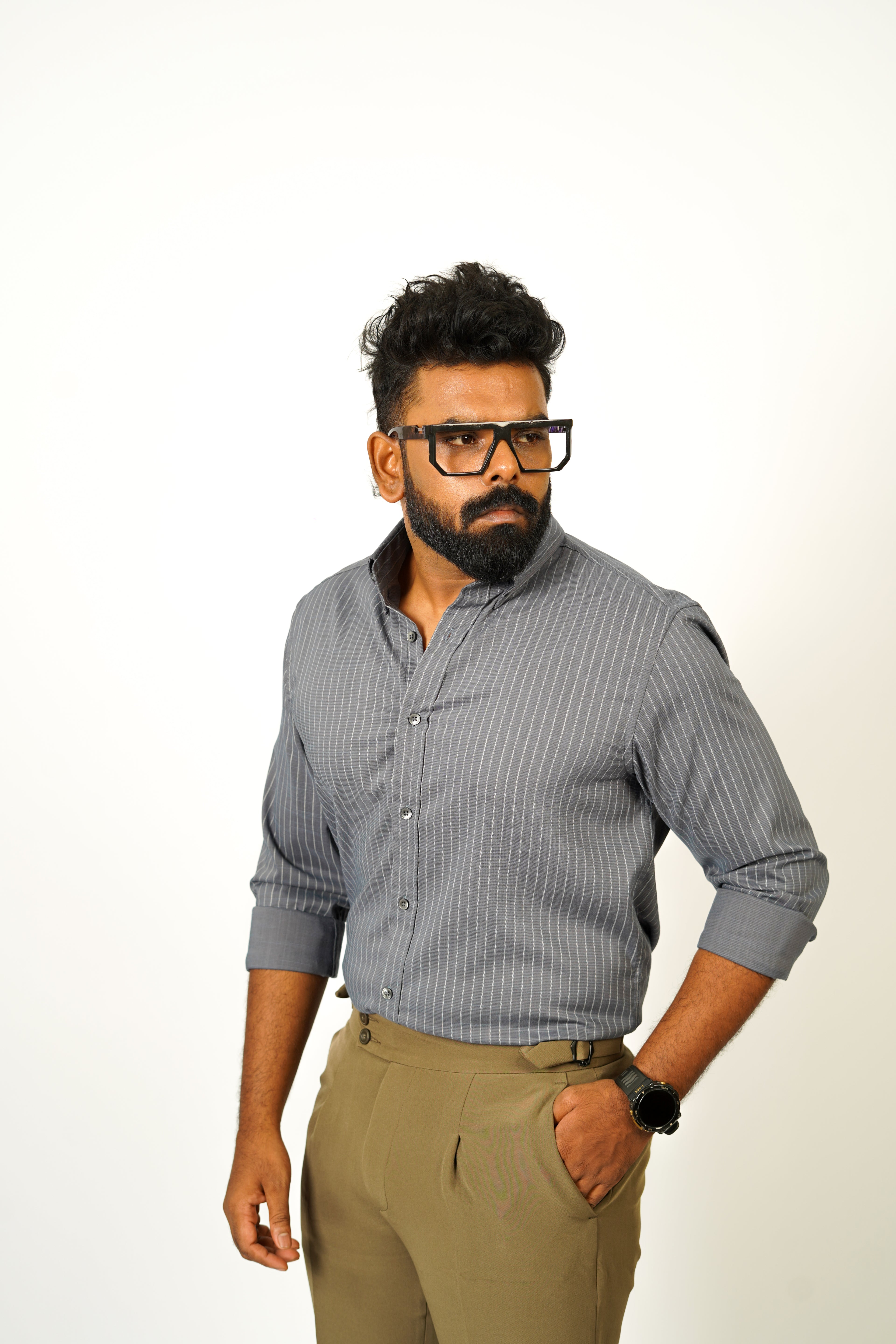 Men’s Pinstripe Button-Down Shirt - Snipes