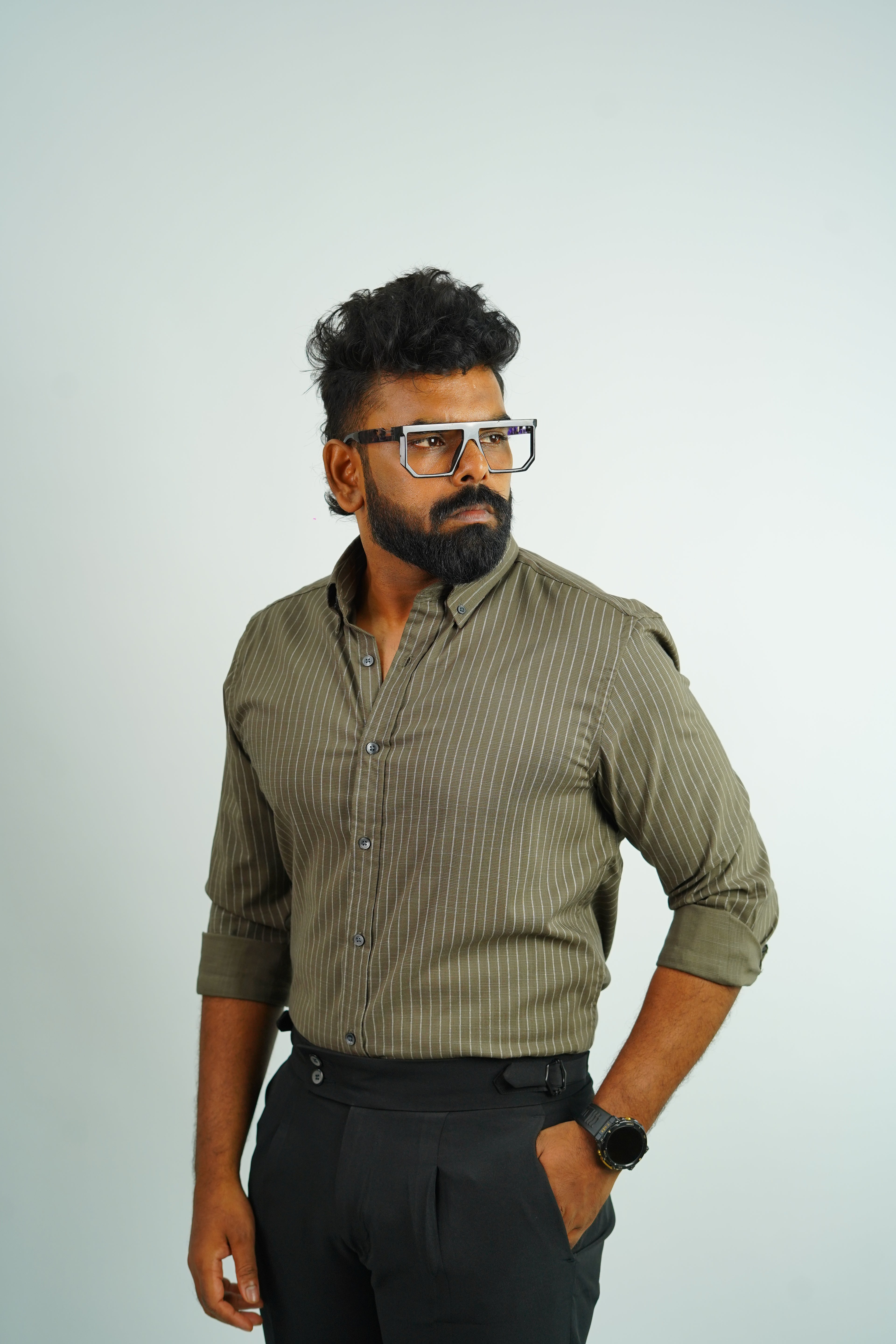 Men’s Pinstripe Button-Down Shirt - Snipes