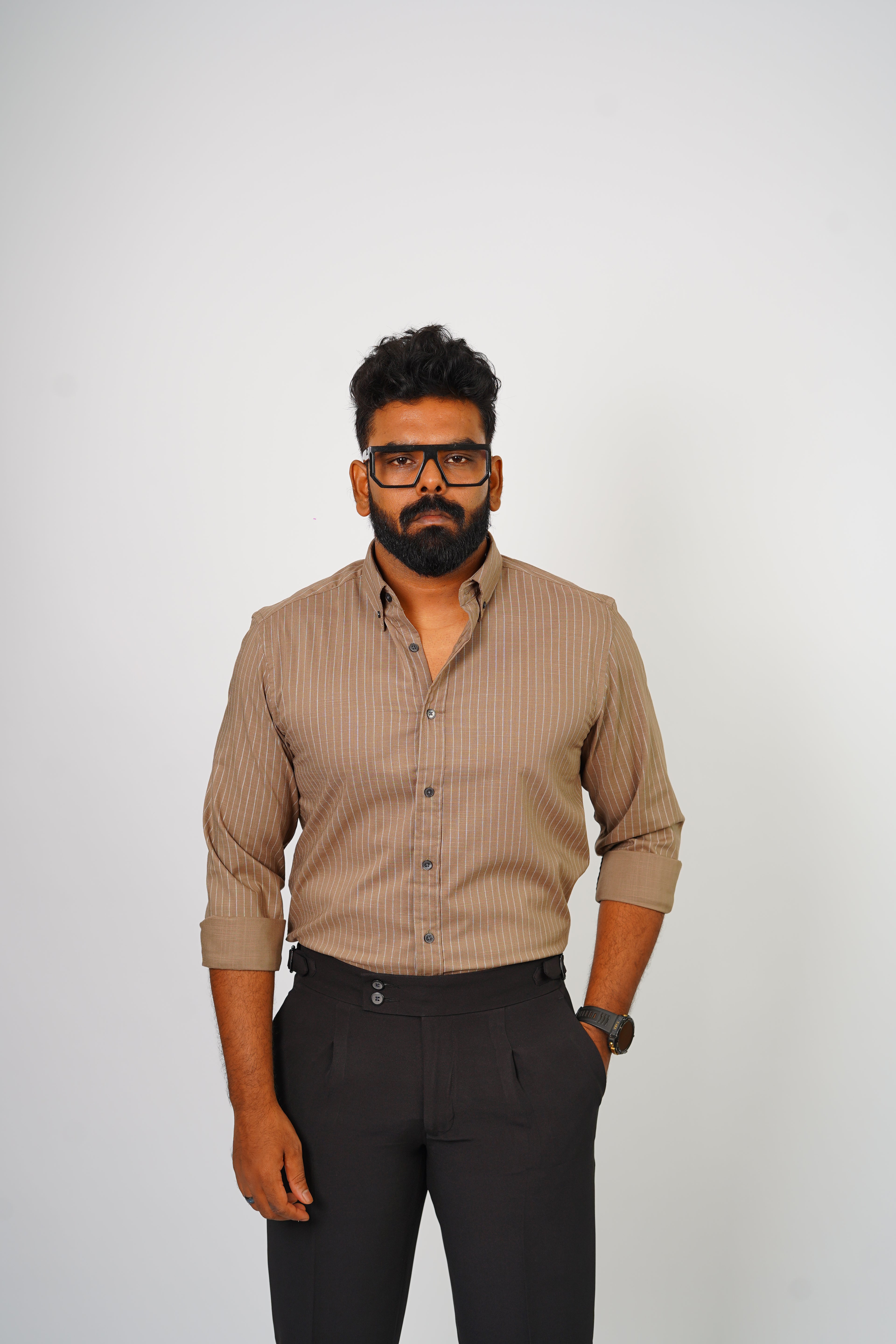 Men’s Pinstripe Button-Down Shirt - Snipes