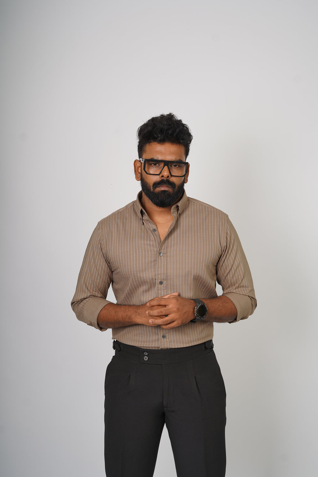 Men’s Pinstripe Button-Down Shirt - Snipes
