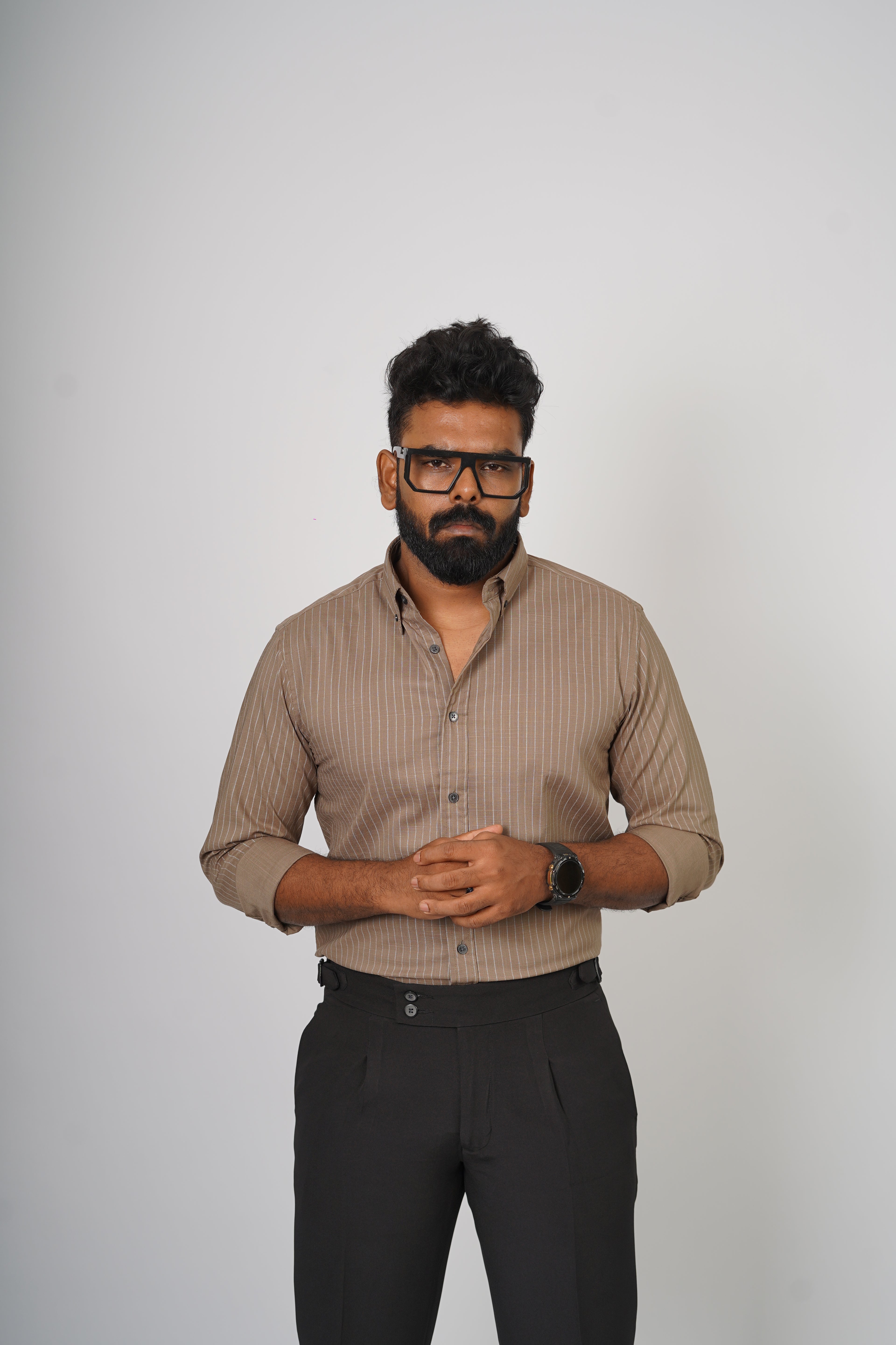 Men’s Pinstripe Button-Down Shirt - Snipes