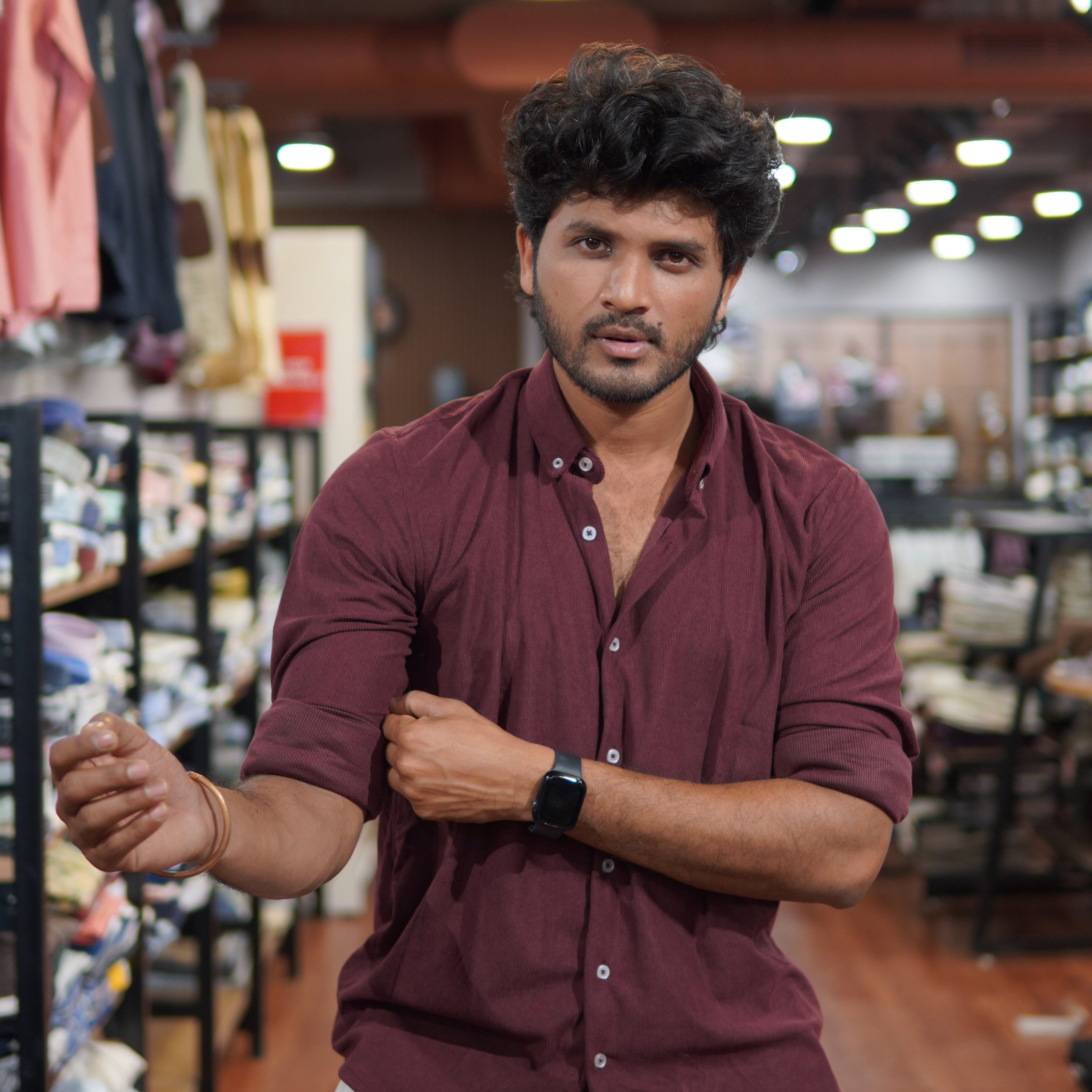 Snipes premium corduroy shirt in a rich texture, showcasing its stylish design and button-up front.