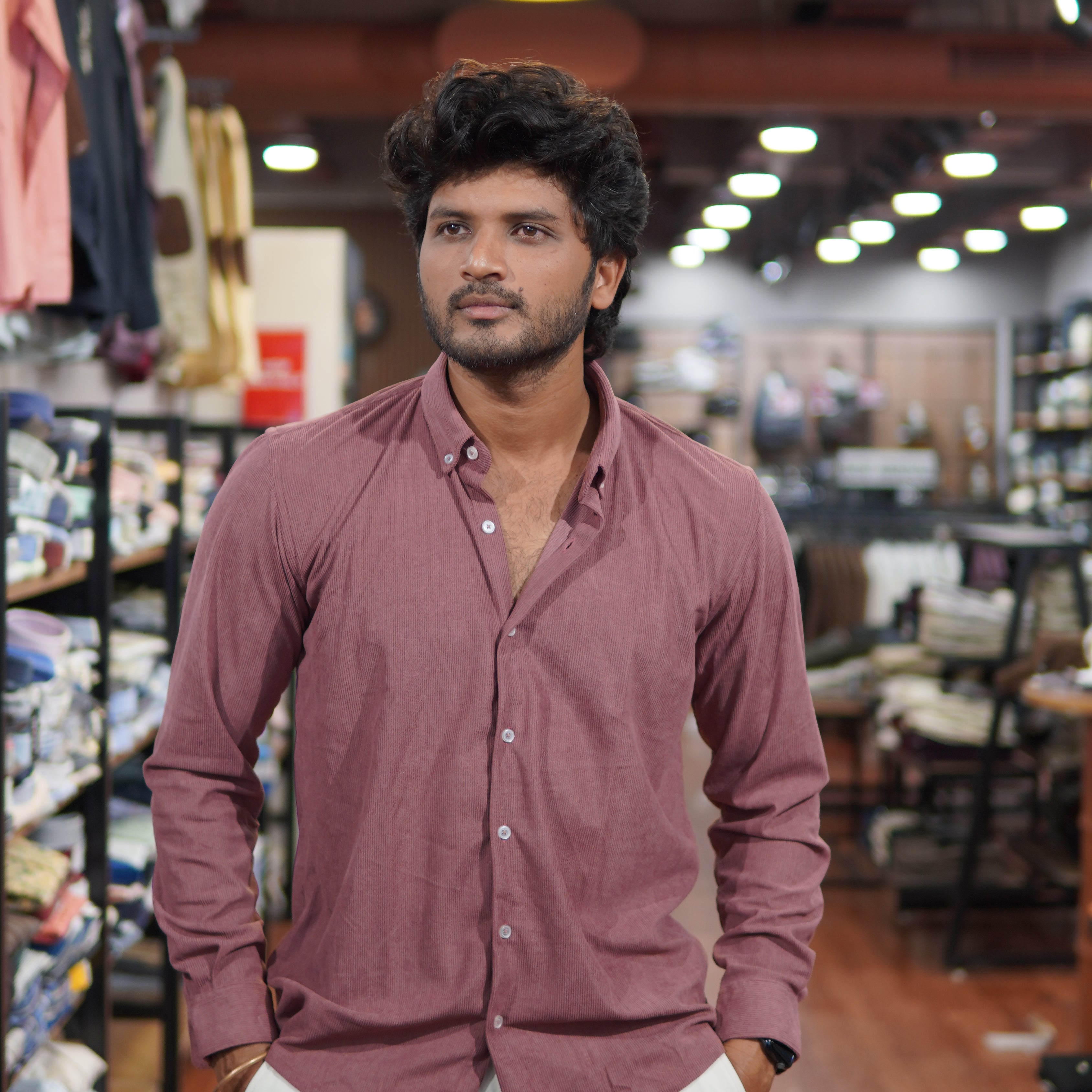 Snipes premium corduroy shirt in rich texture, featuring a button-down collar and chest pocket, displayed on a hanger.