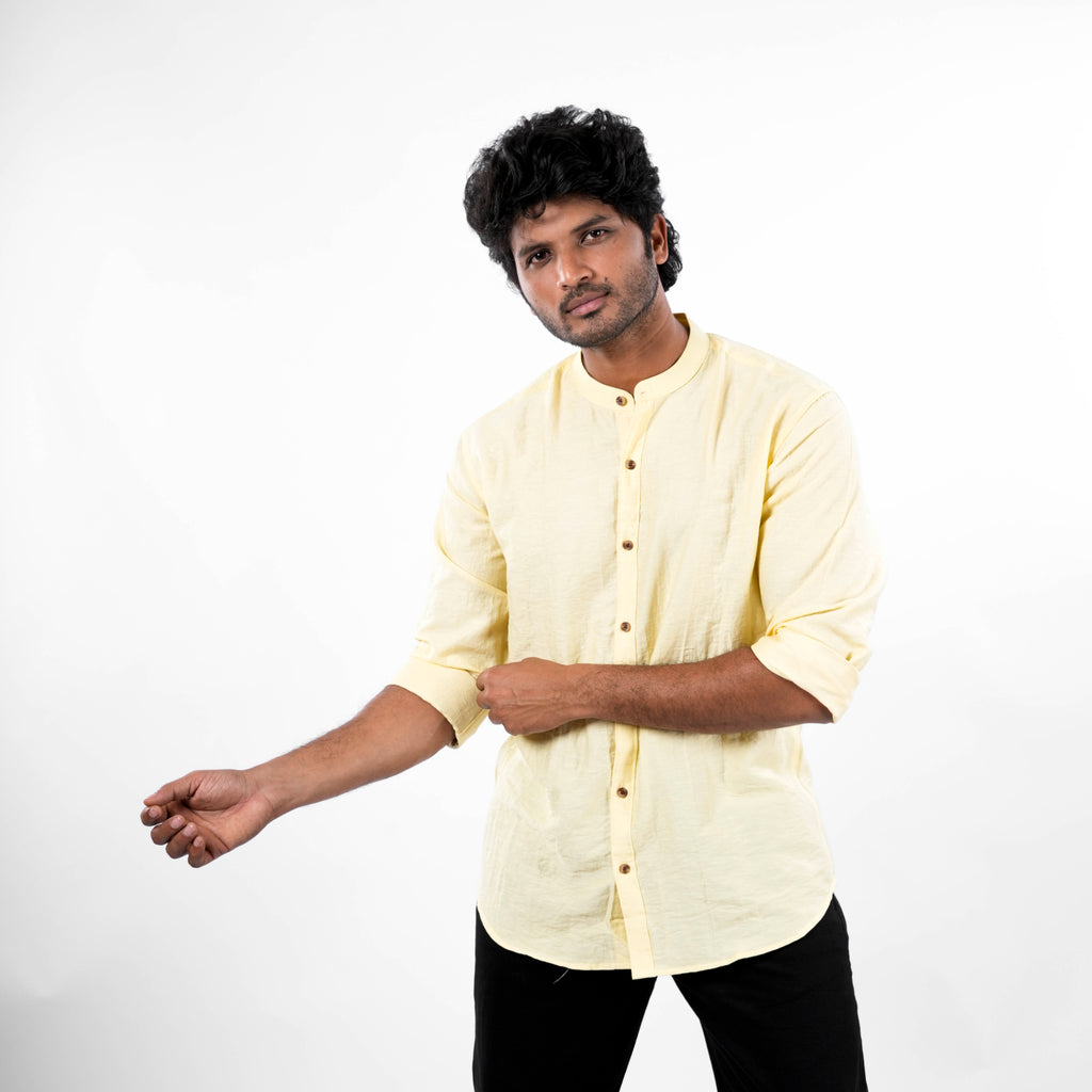 Mandarin Collar - Linen Shirt - Snipes