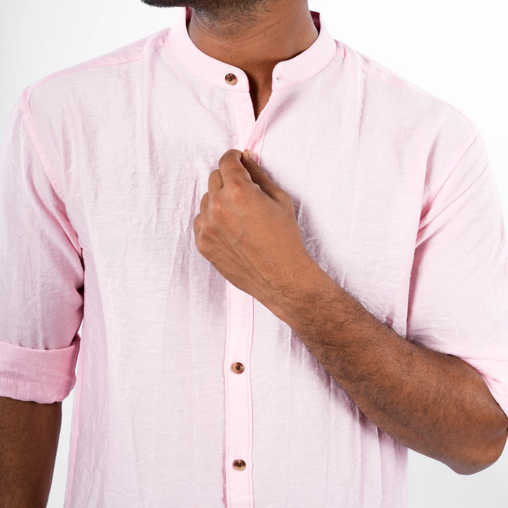 Mandarin Collar - Linen Shirt - Snipes