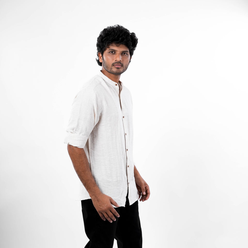 Mandarin Collar - Linen Shirt - Snipes