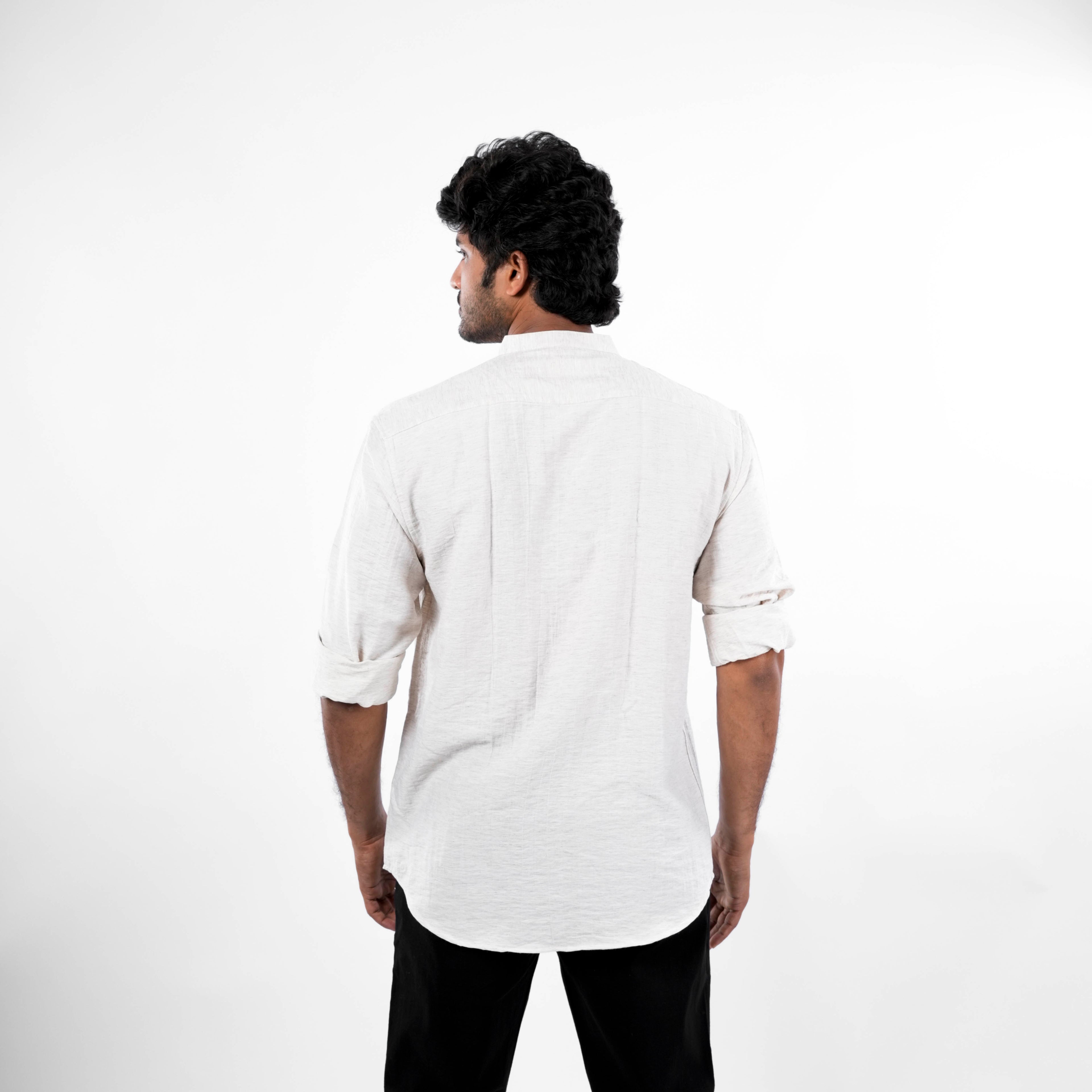 Mandarin Collar - Linen Shirt - Snipes