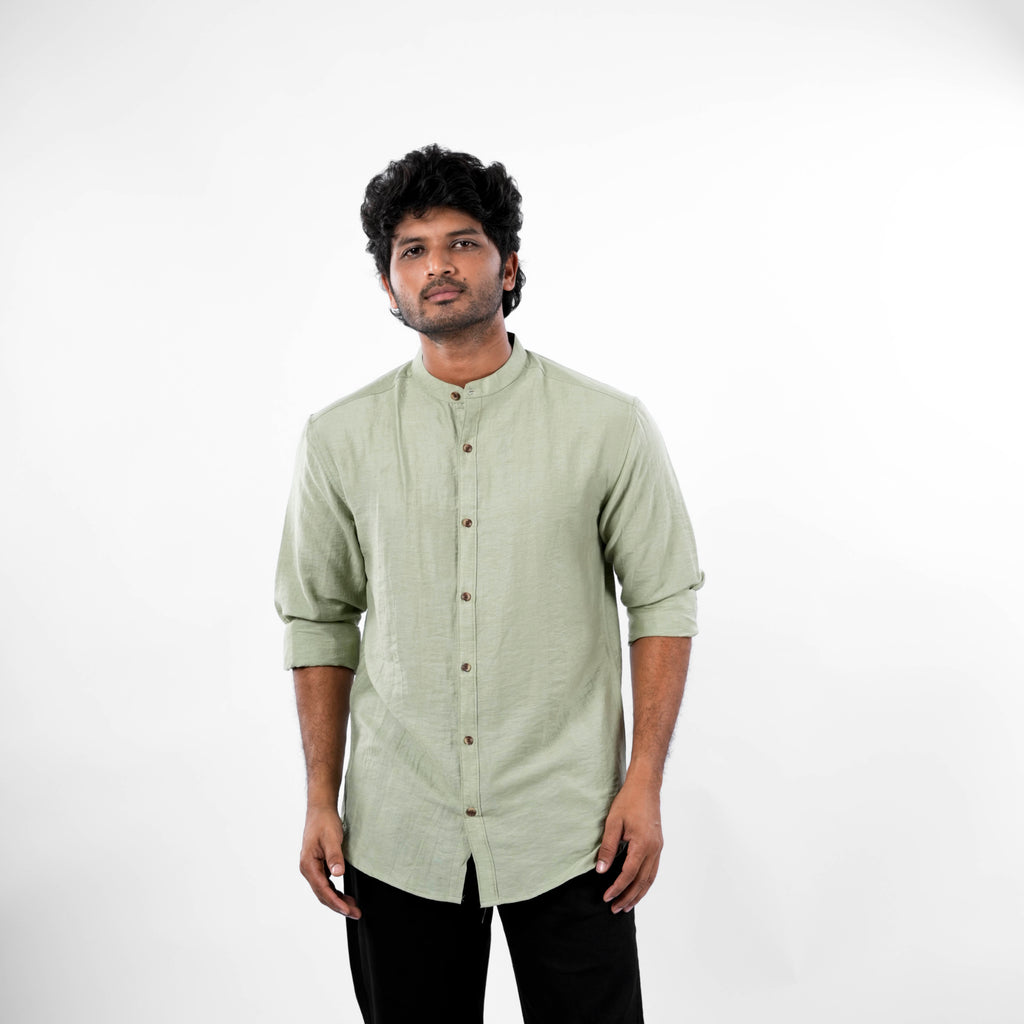 Mandarin Collar - Linen Shirt - Snipes