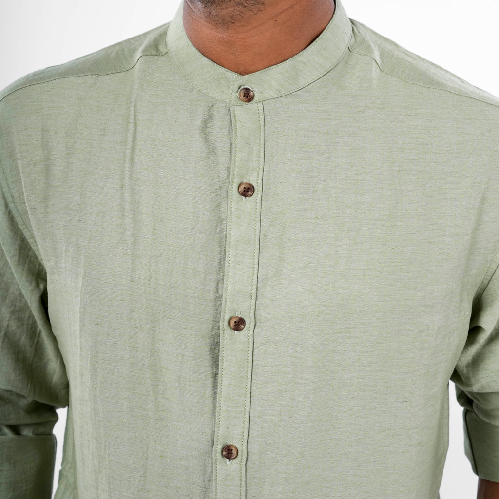 Mandarin Collar - Linen Shirt - Snipes