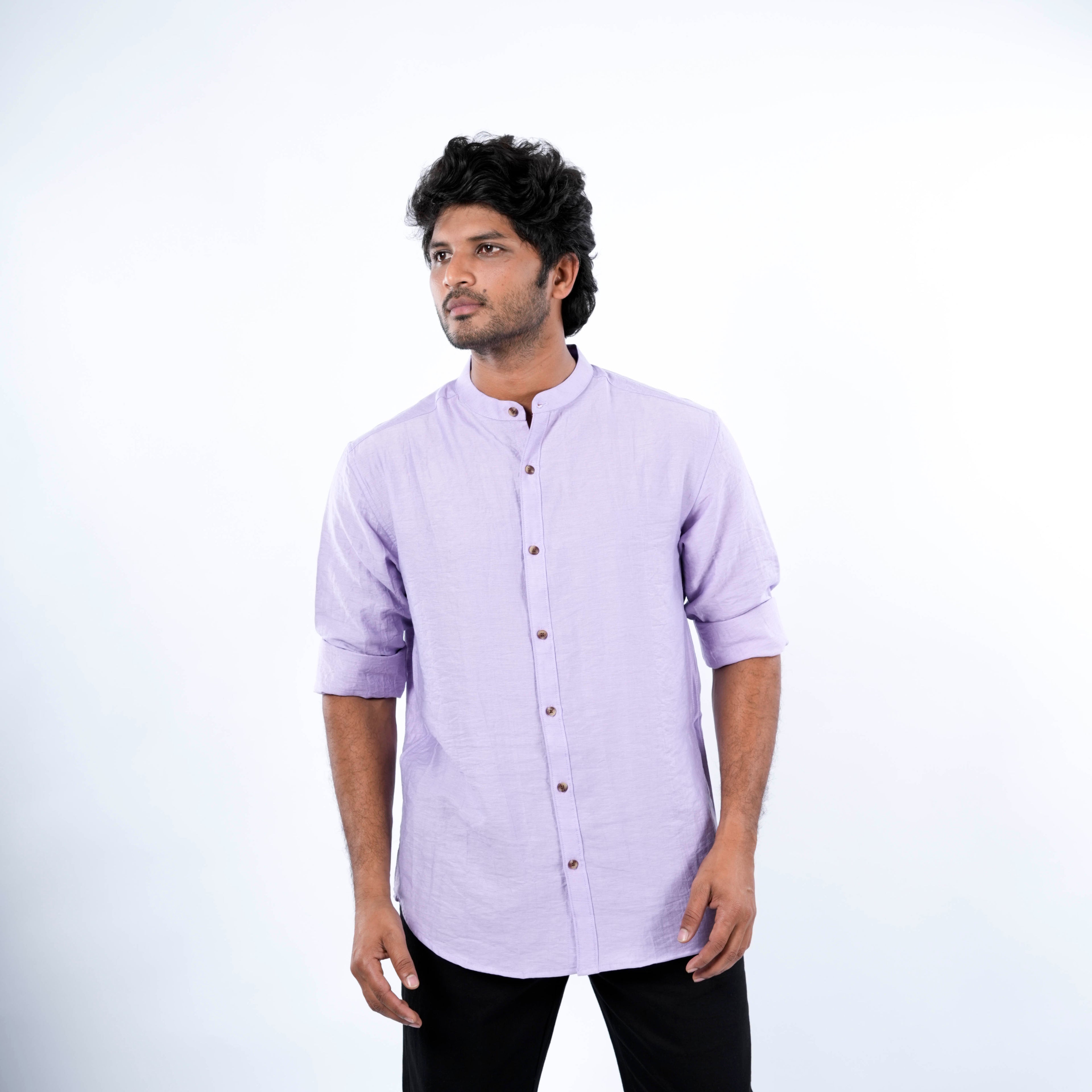 Mandarin Collar - Linen Shirt - Snipes