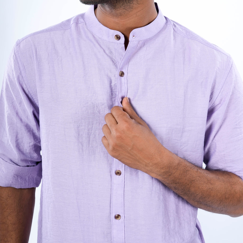 Mandarin Collar - Linen Shirt - Snipes