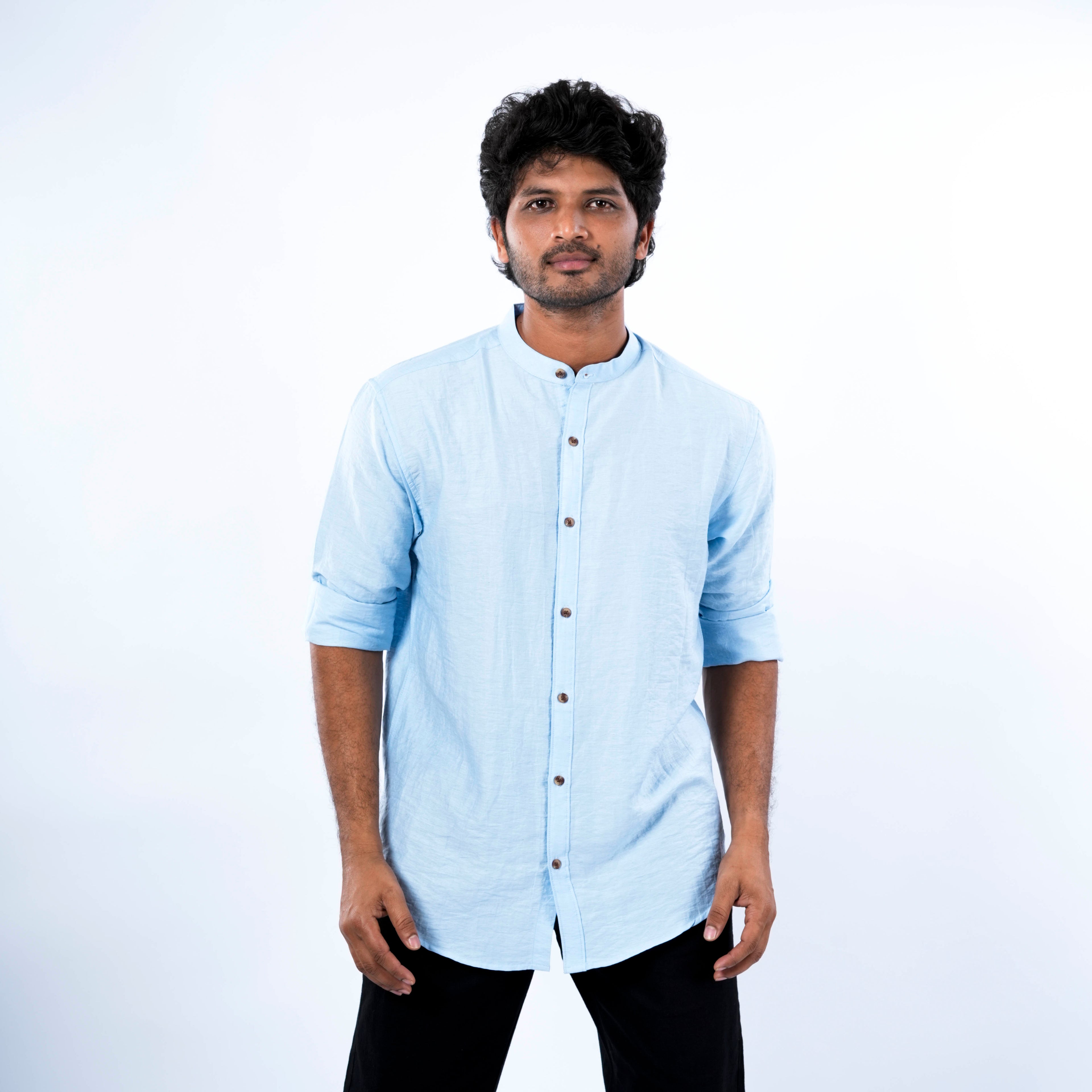 Mandarin Collar - Linen Shirt - Snipes