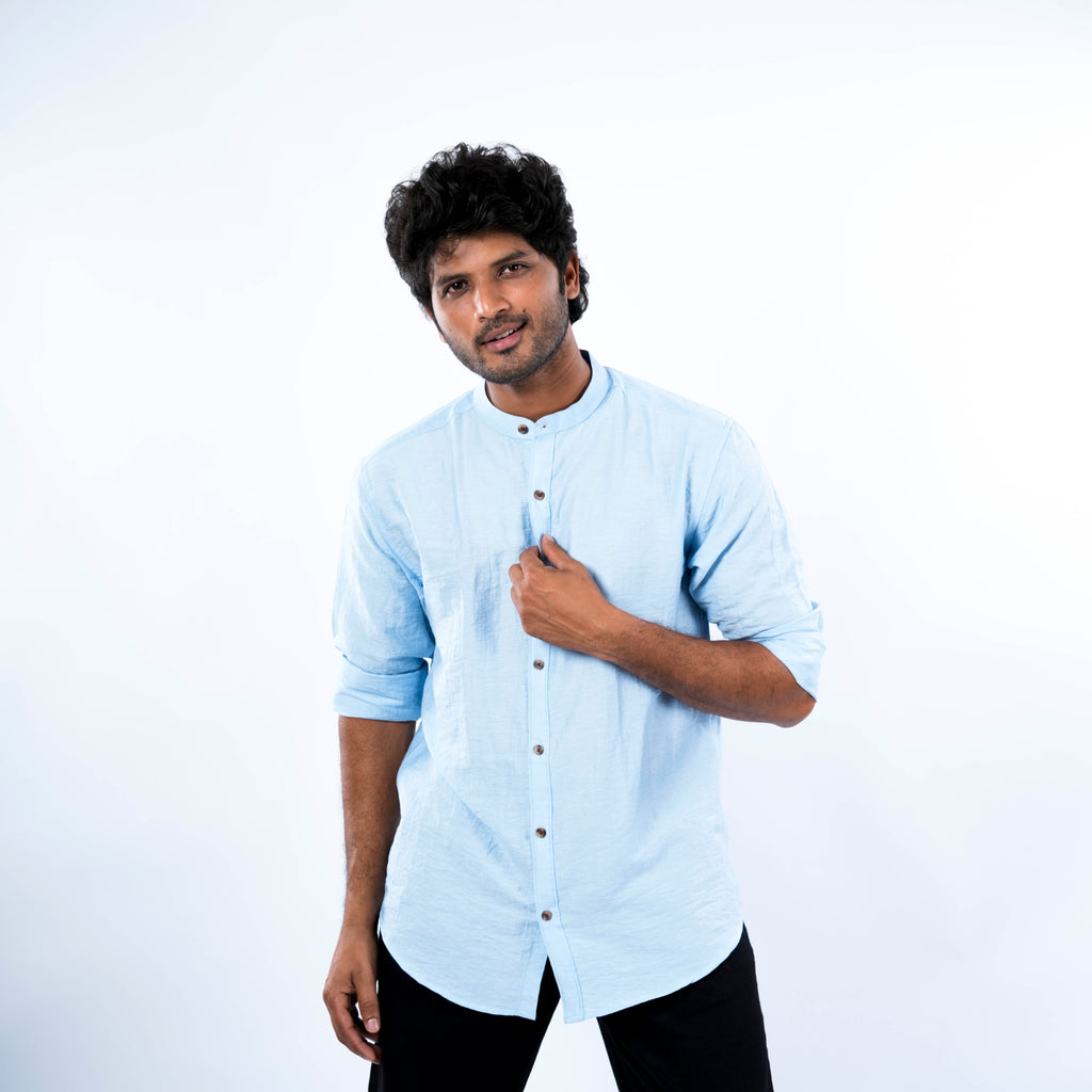 Mandarin Collar - Linen Shirt - Snipes