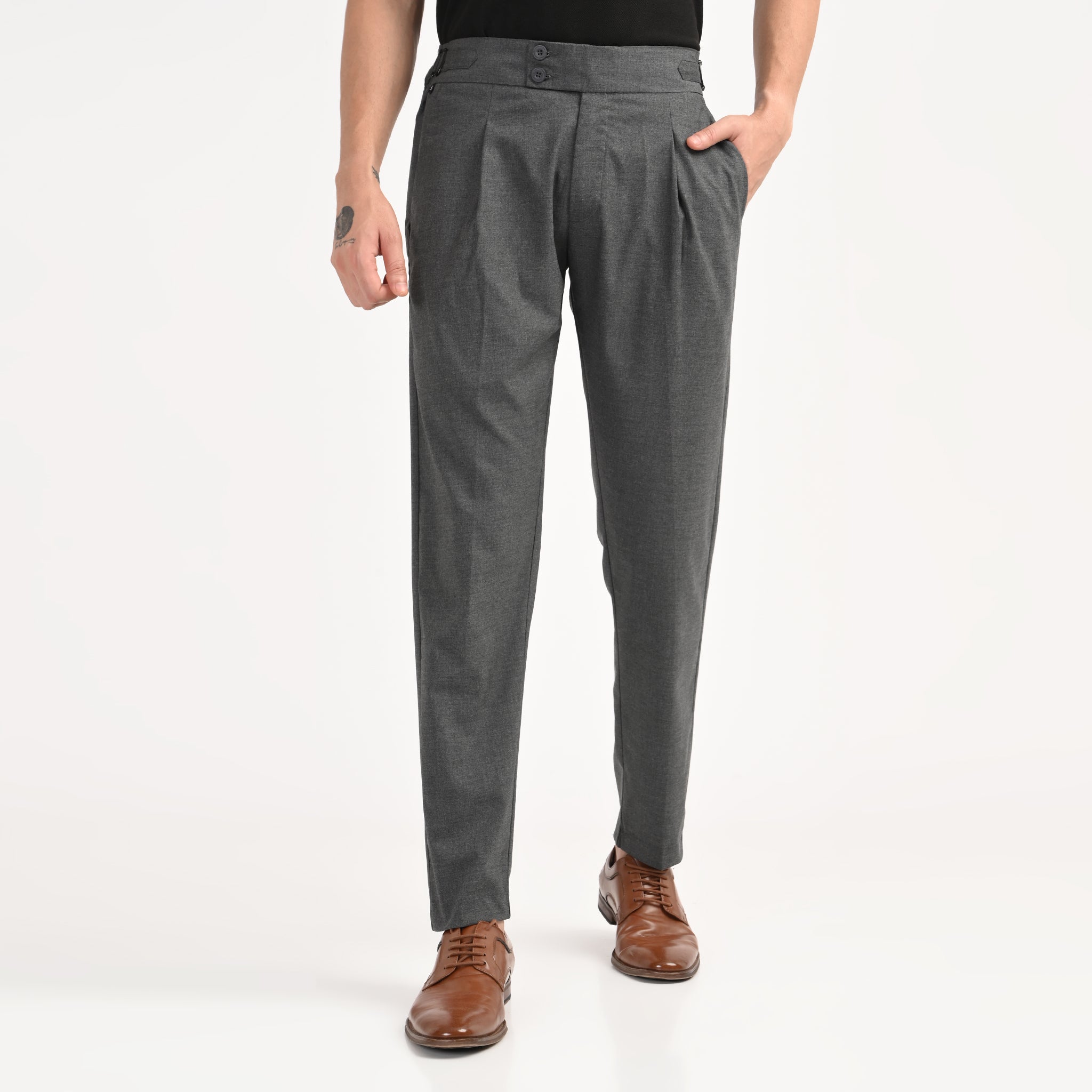 Pleated High-Waist Formal Trousers - Snipes